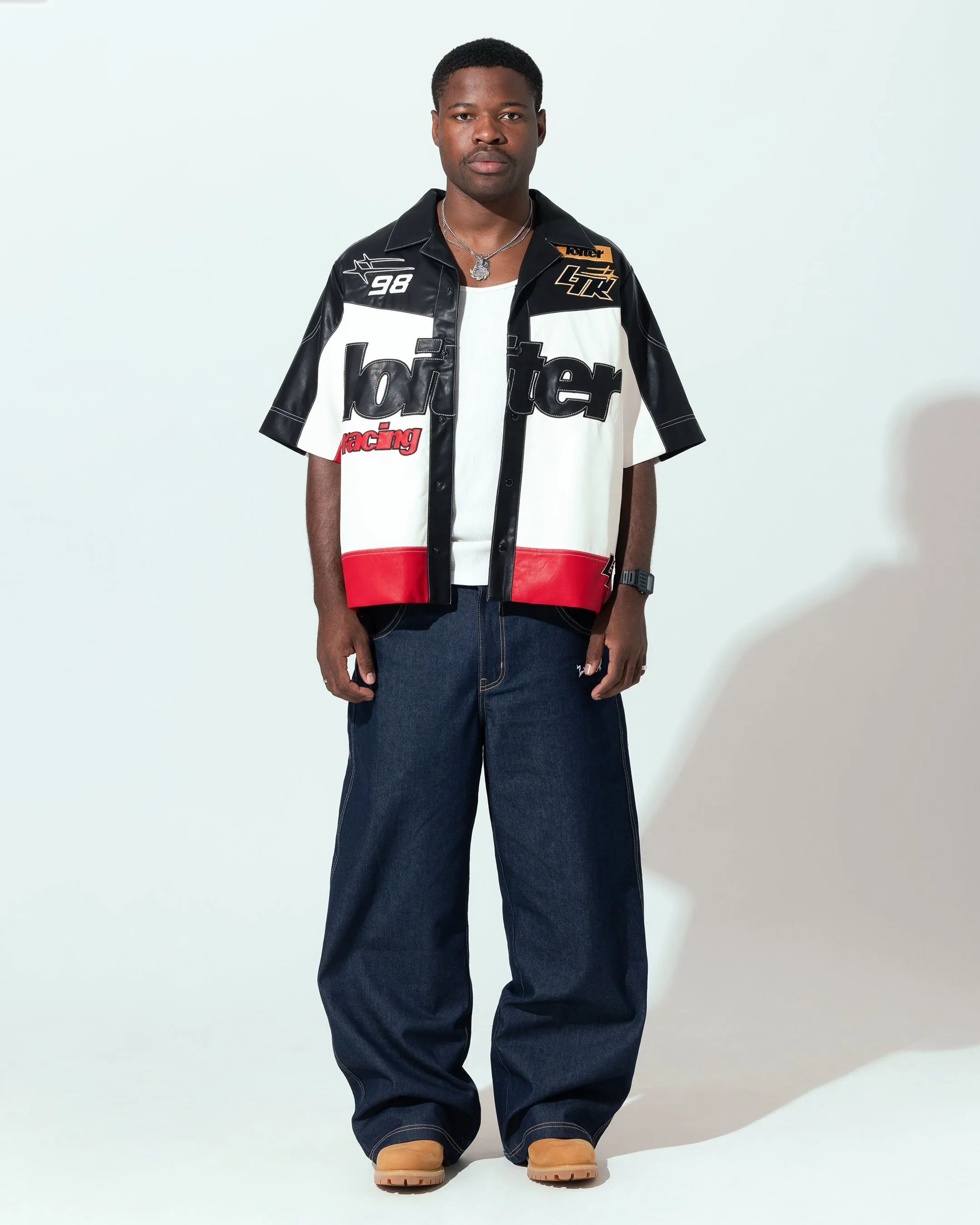 Functional Fit Loiter Racer Button Up Shirt Black/Red