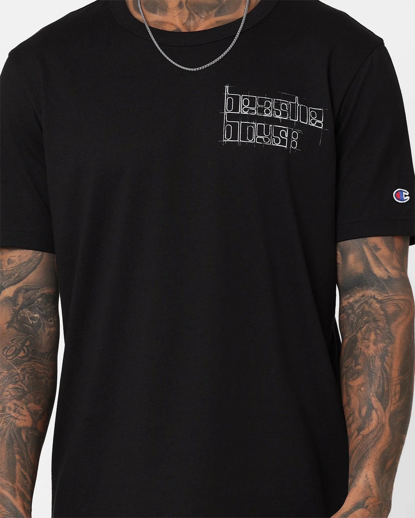 Champion X Beastie Boys Logo Graphic T-Shirt Black Comfy Layering Fit For Comfort