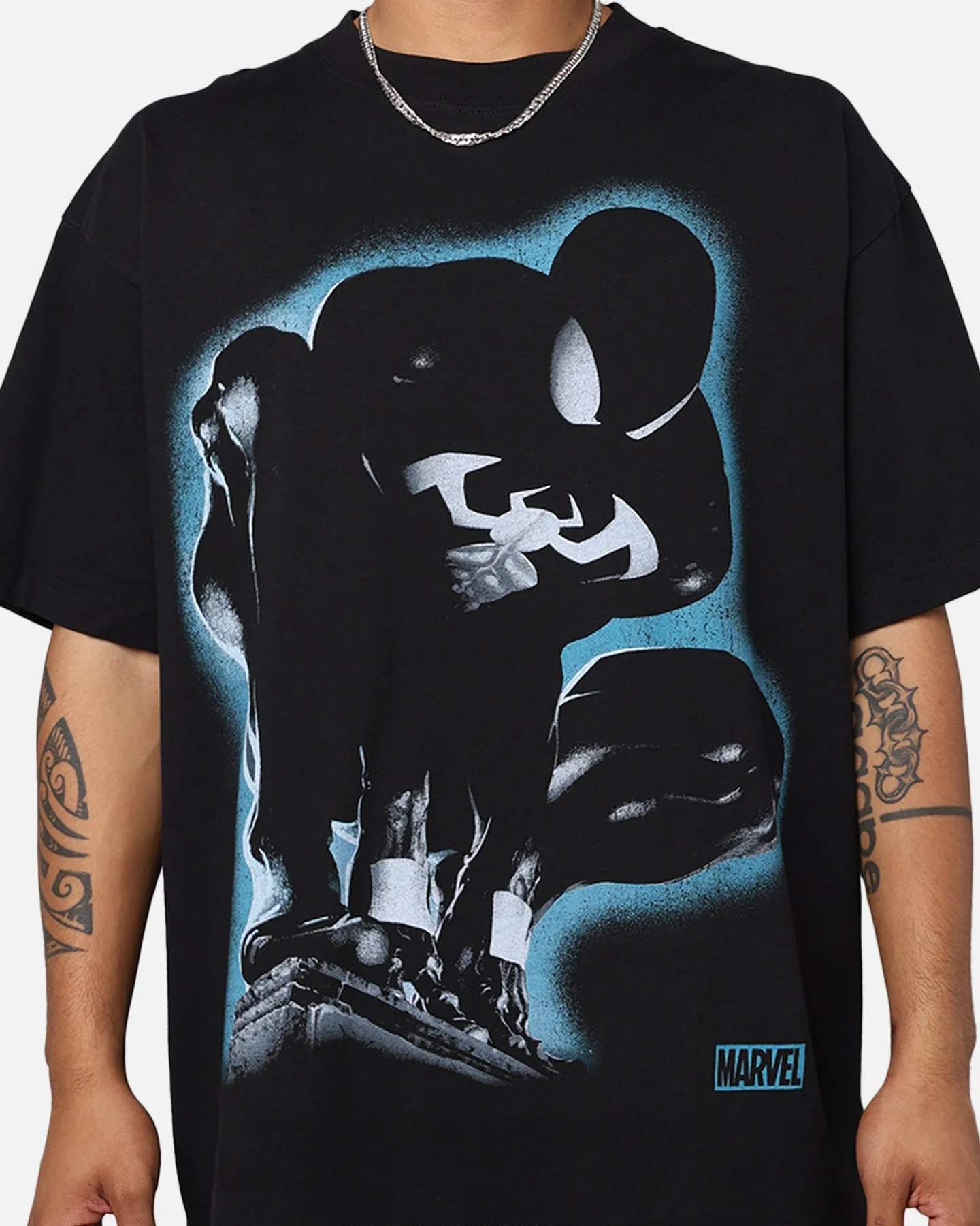 Marvel Spider-Man Symbiote T-Shirt Black Animal Print