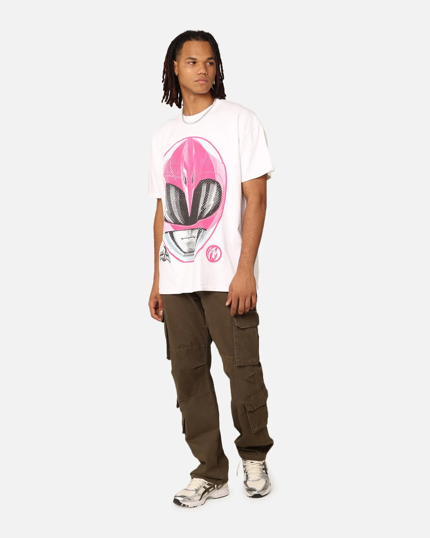 contrast All-day style American Thrift X Power Rangers Pink Ranger Big Head Heavyweight T-Shirt White