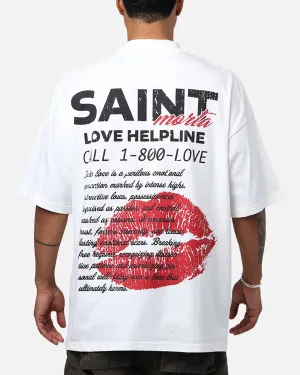 Saint Morta Love Helpline Mock T-Shirt Off-White Ergonomic Cut