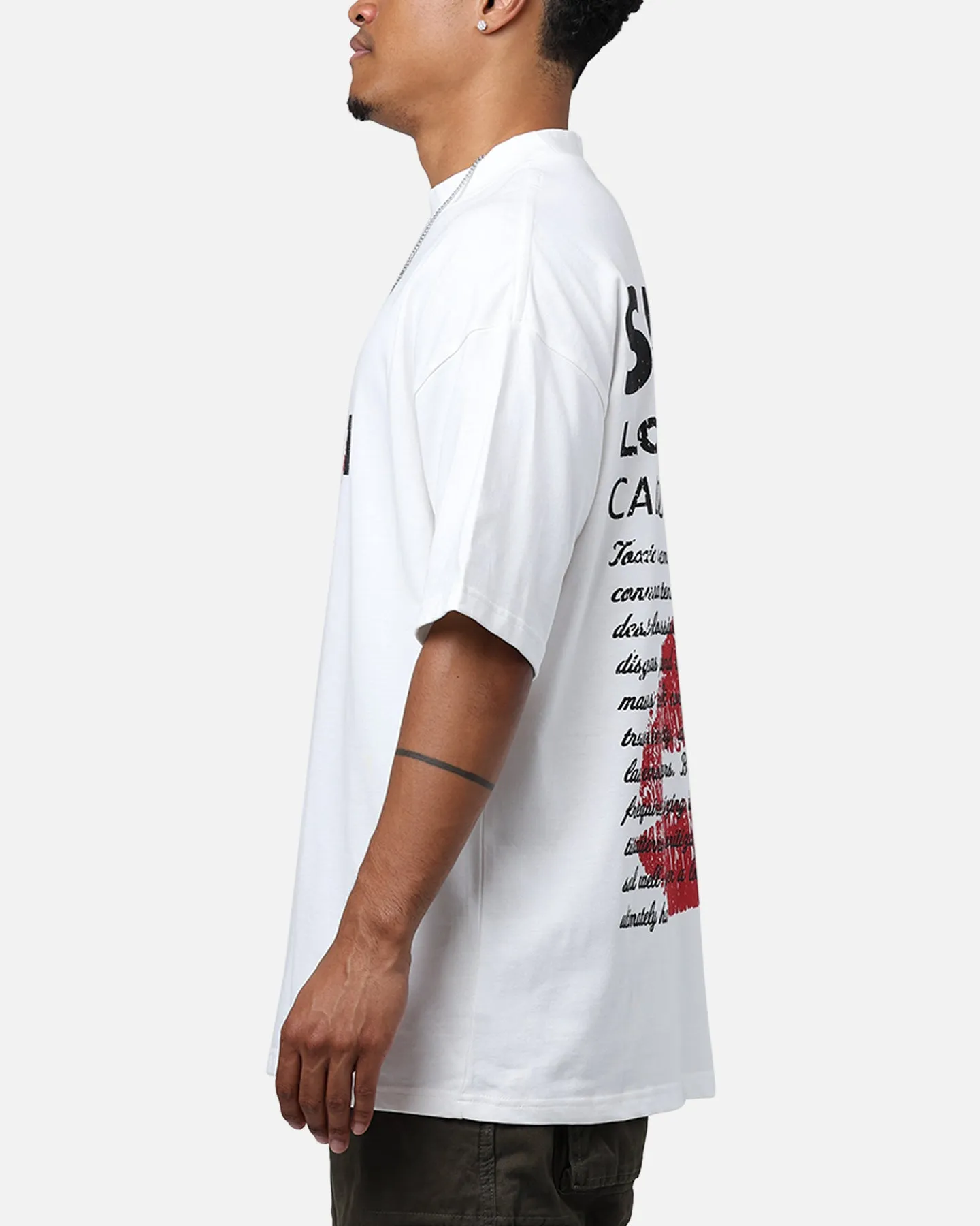 Picnic Saint Morta Love Helpline Mock T-Shirt Off-White