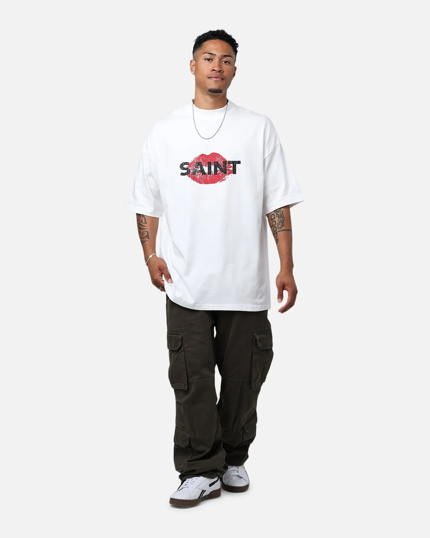 Saint Morta Love Helpline Mock T-Shirt Off-White Multi Purpose Wear Simple Wear