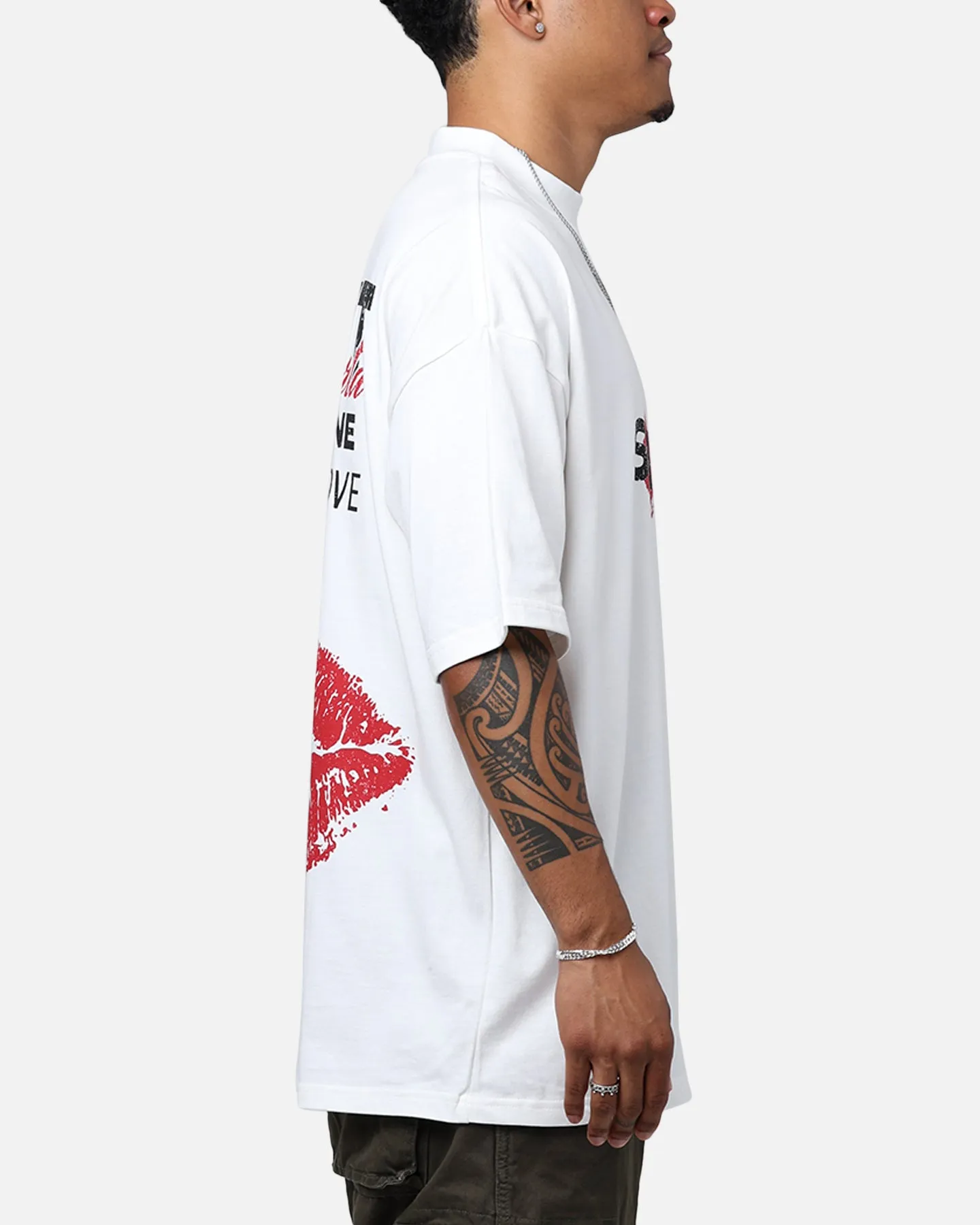 Saint Morta Love Helpline Mock T-Shirt Off-White Spring Wear Day-to-Day Comfort