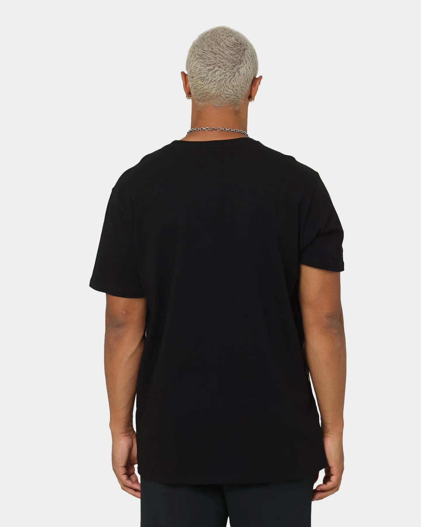 Mitchell & Ness Los Angeles Lakers Big Face 4.0 Short Sleeve T-Shirt Black Raw Edge Hem Oversized Fit