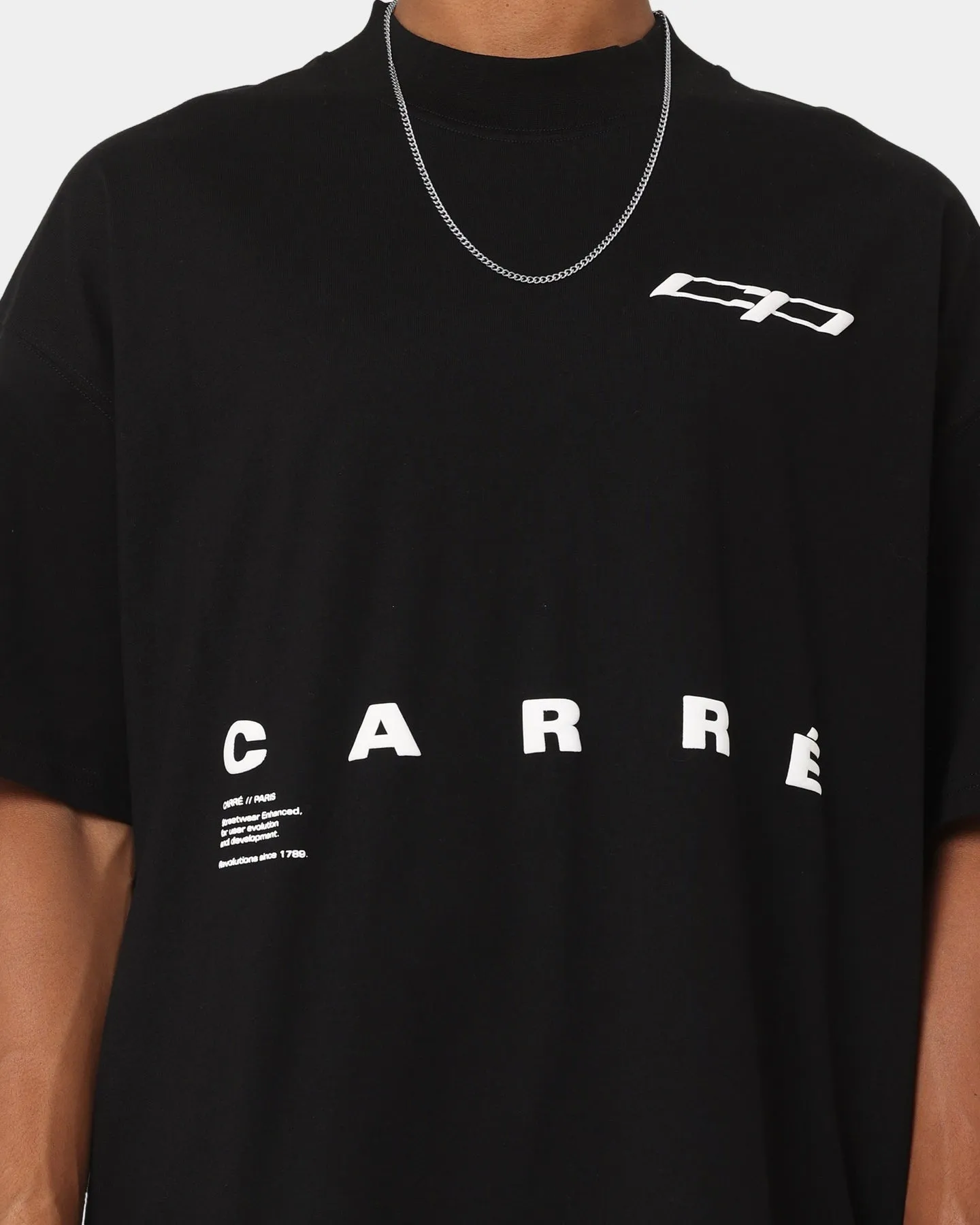 semi-formal style Short sleeved breeziness Carr?? Enhanced Oversized T-Shirt Black
