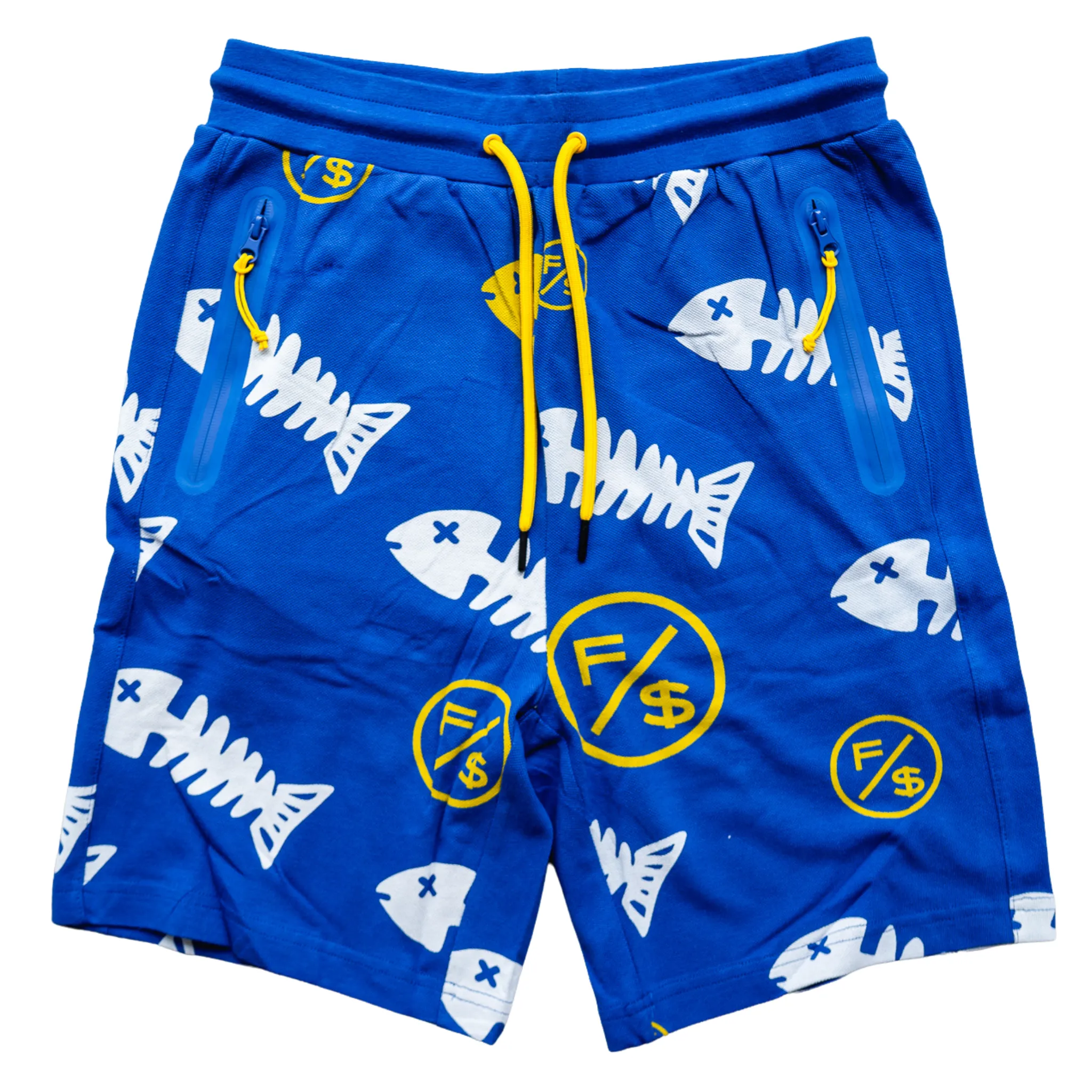 Wrinklefree AntiPilling Fabric Fly Supply Fishscale Pique Shorts (Blue)