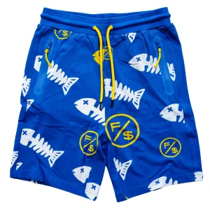 Elegant Top Fly Supply Fishscale Pique Shorts (Blue)
