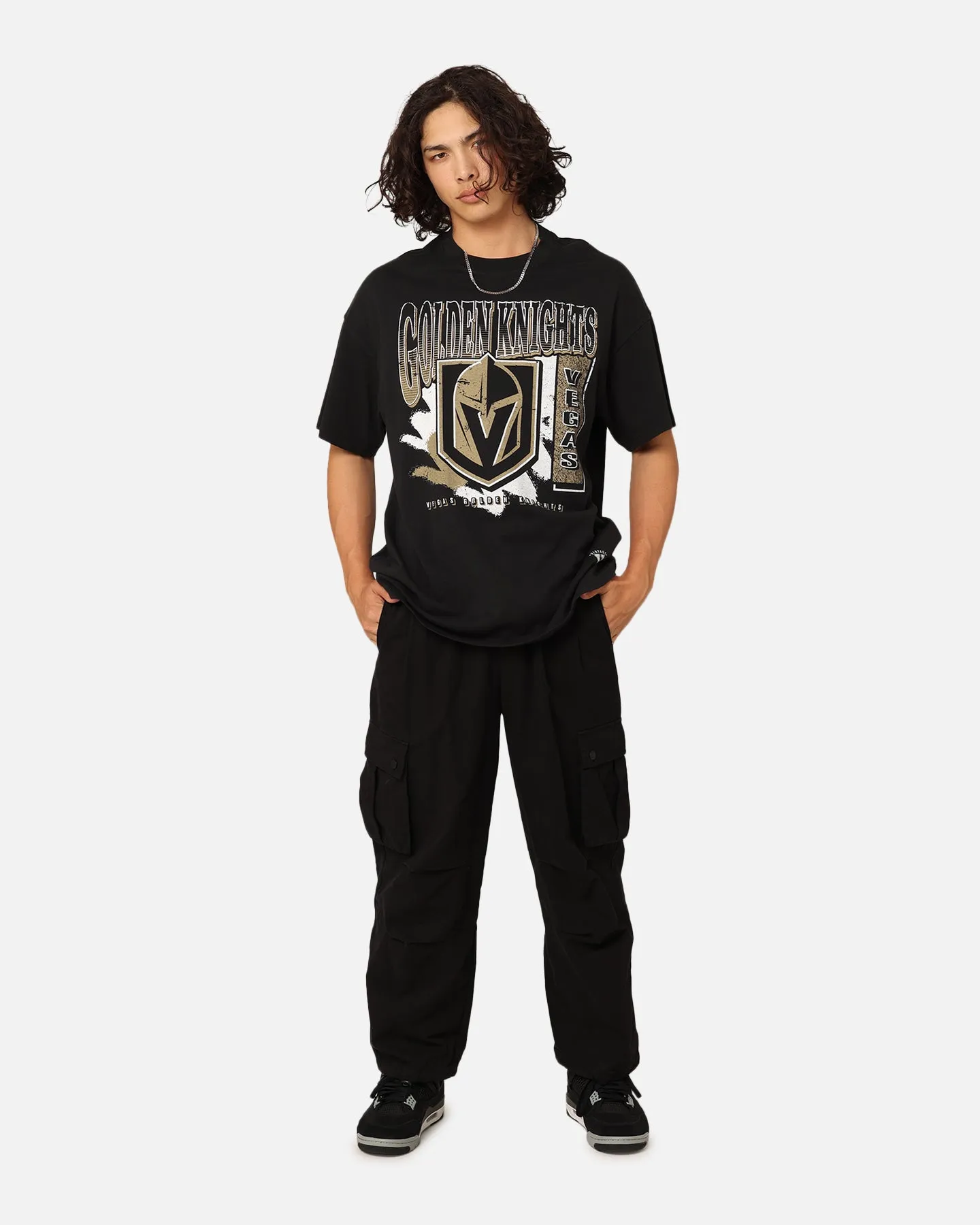 Ethically Sourced Materials Mitchell & Ness Vegas Golden Knights Brush Off T-Shirt Faded Black