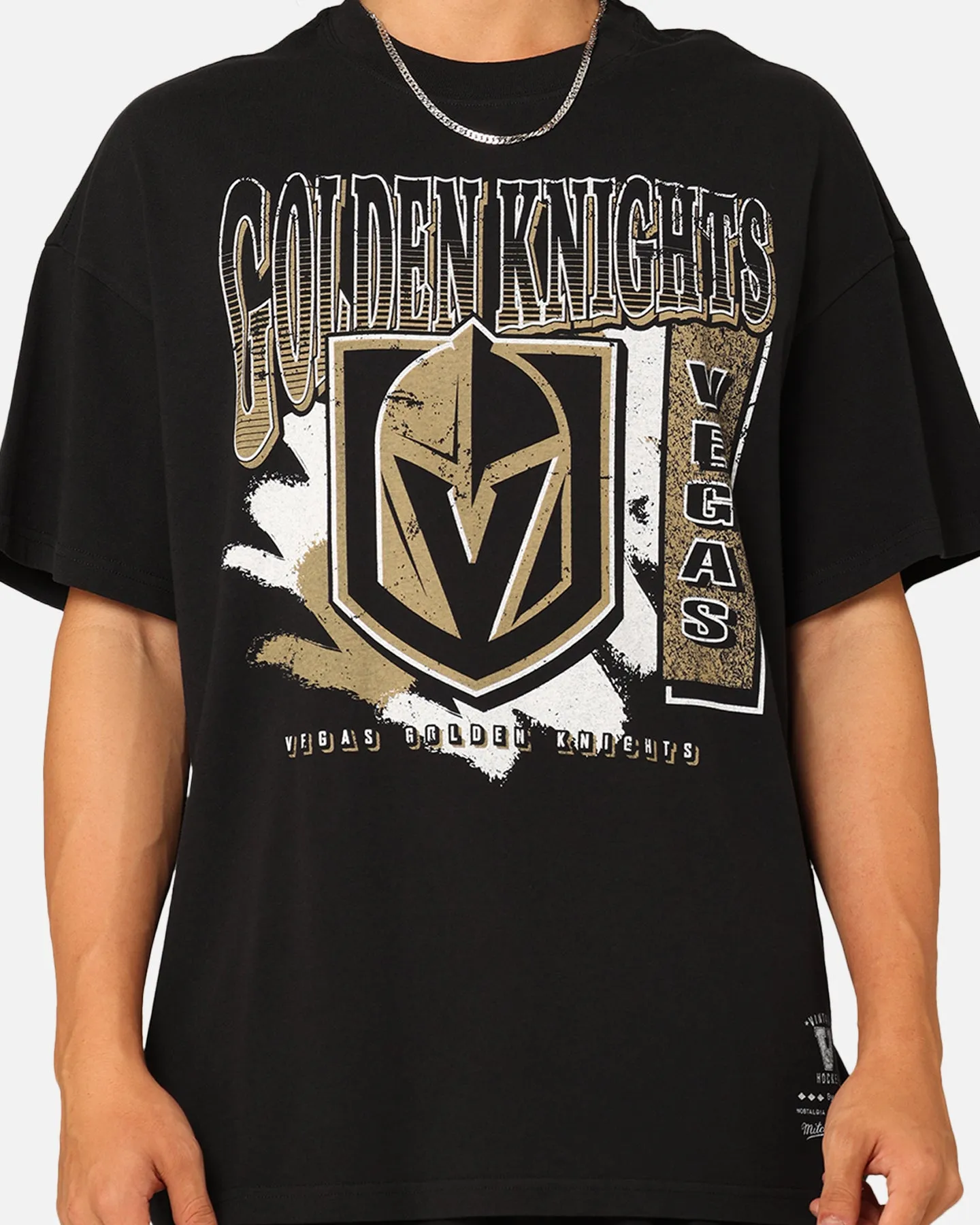 timeless Mitchell & Ness Vegas Golden Knights Brush Off T-Shirt Faded Black