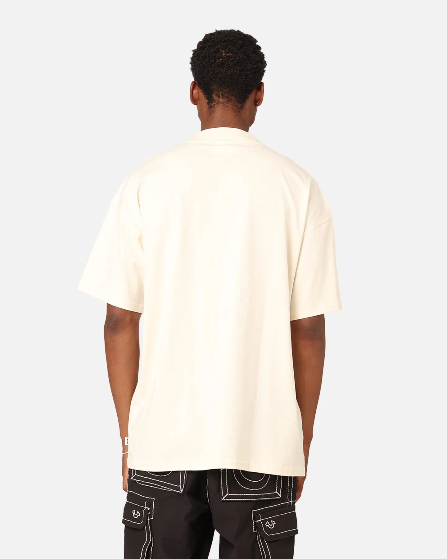 Layered Sleeve NeutralTonesCollection Carre Dice Club Oversized T-Shirt Off White