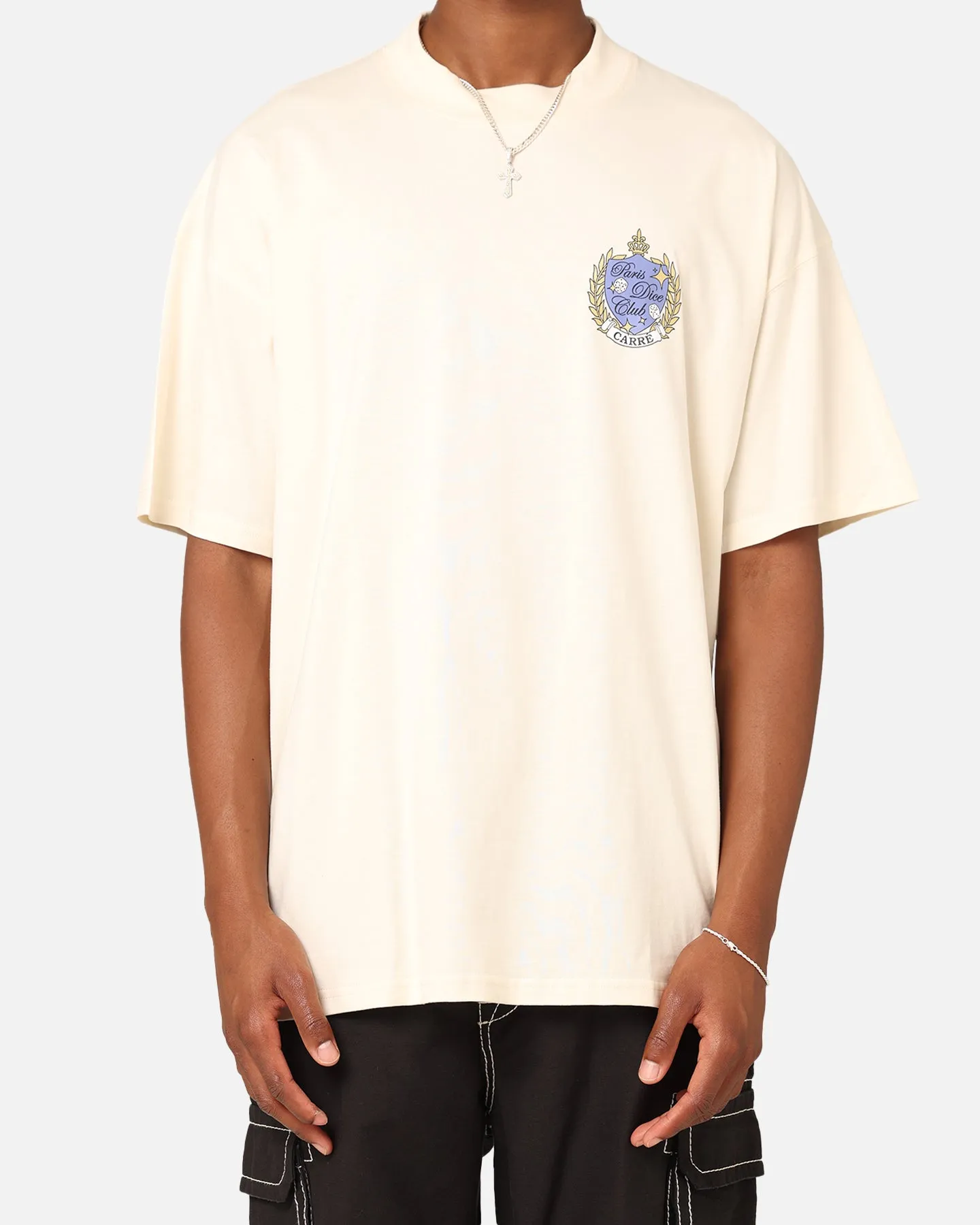 Carre Dice Club Oversized T-Shirt Off White Reinforced Shoulders Modern Layer