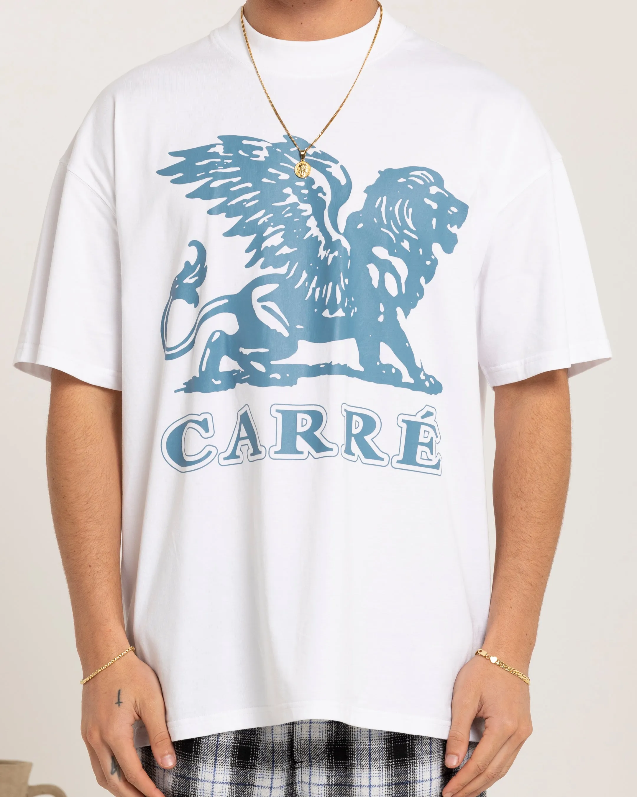 Carre Brave Oversized T-Shirt White sequined details Urban Trend Look