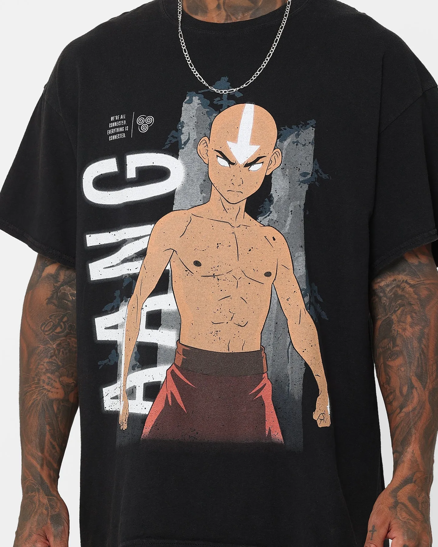 Fashion Layer Popular Goat Crew X Avatar: The Last Airbender Aang Vintage T-Shirt Black Wash