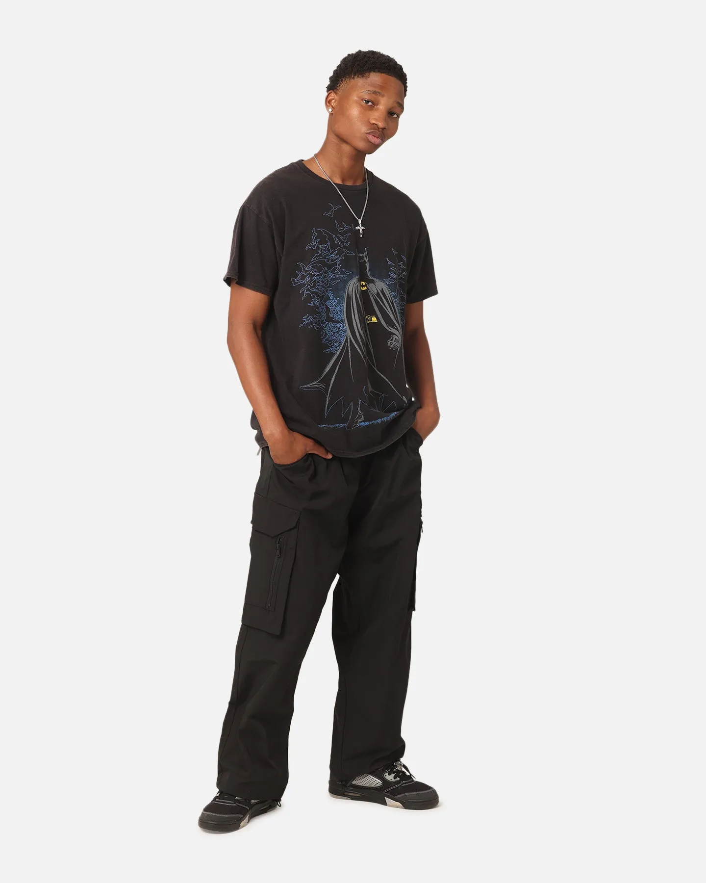 Goat Crew X DC Batman Moonlight Vintage T-Shirt Black Wash OdorResistantTechnology Urban Casual