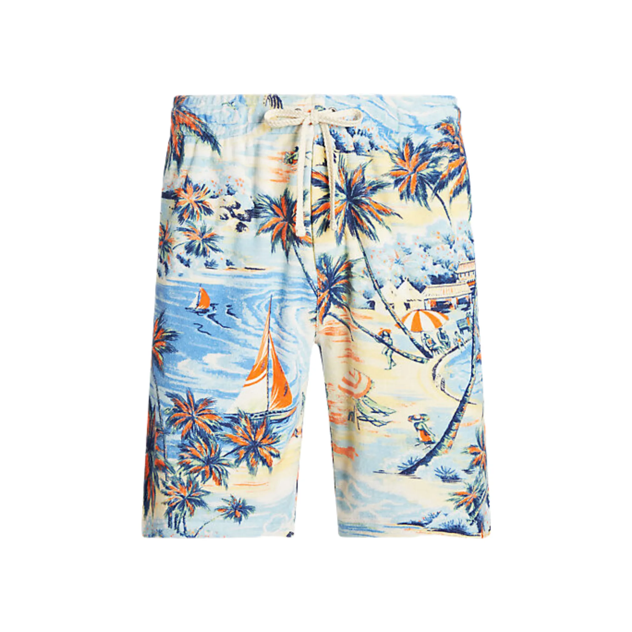 Virtual Mode Polo Ralph Lauren 9-Inch Tropical-Print Terry Short (Hawaiian Beach Bazaar)