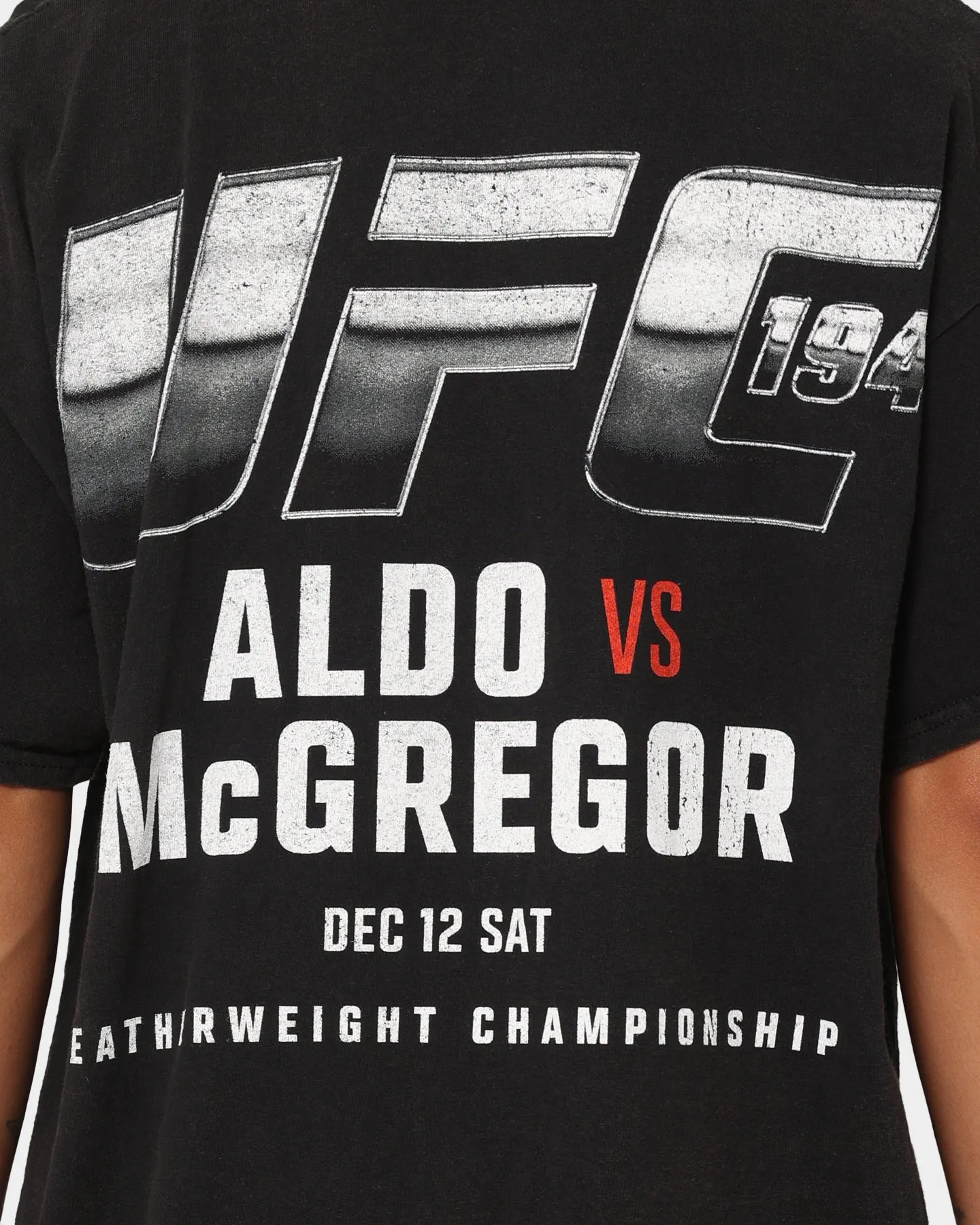 UFC By Goat Crew 194 Card Vintage T-Shirt Black Wash Tight fit sexiness SoftenedTexturedWeave