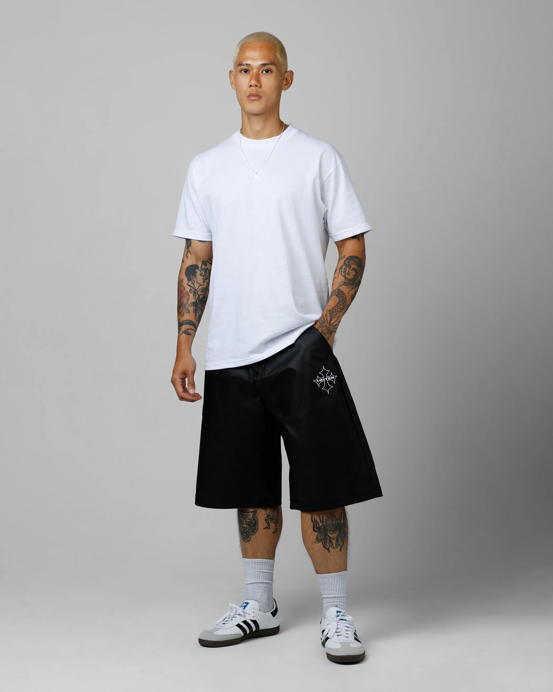 Loiter F-16 Denim Jorts Black Quick Dry Tech No Slip Waistband