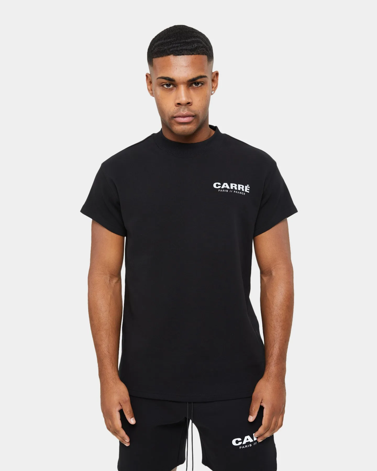 Carre Premium Motion Double Mockneck T-shirt Black Teenager coolness