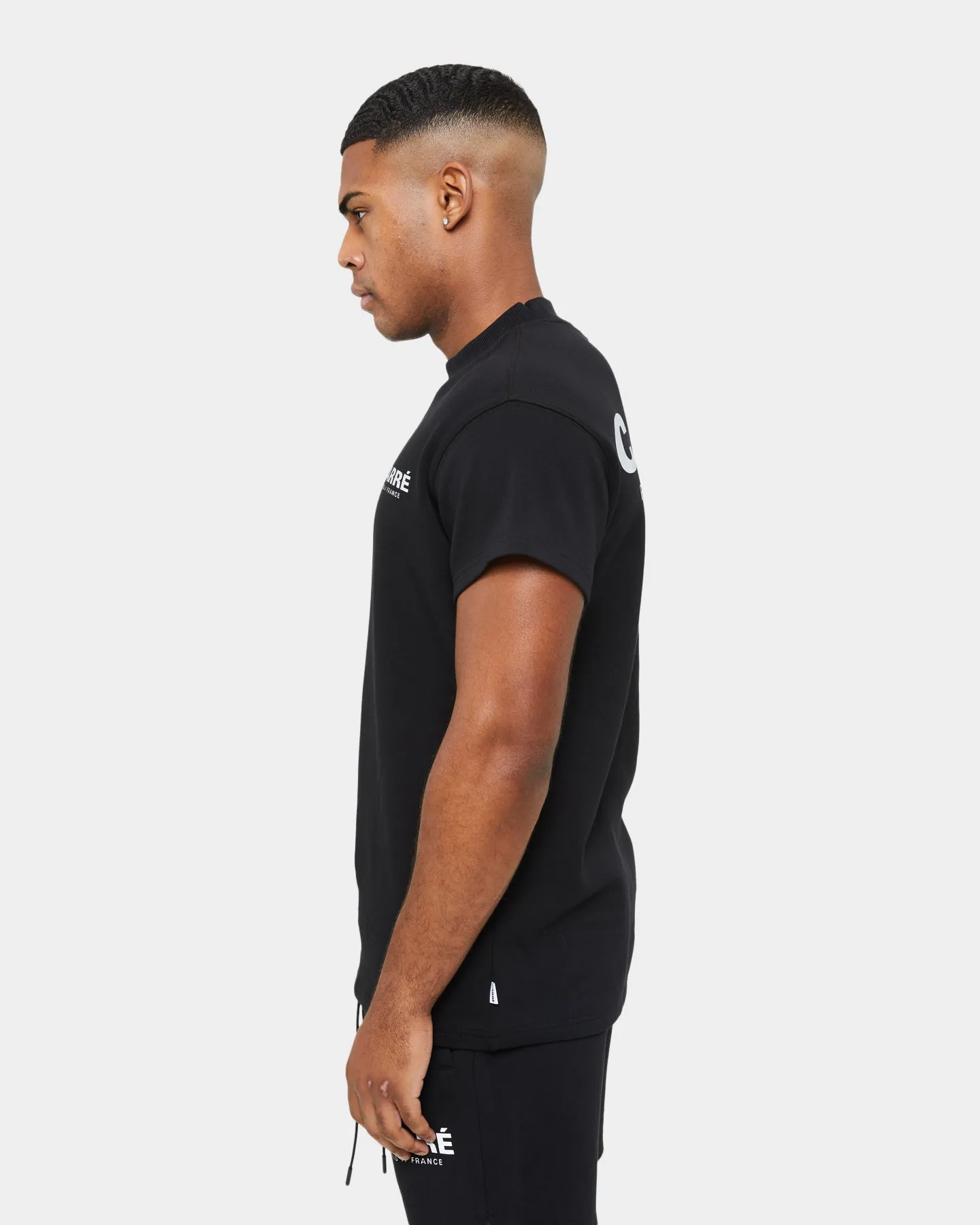 Carre Premium Motion Double Mockneck T-shirt Black Soft Design Chic and Soft