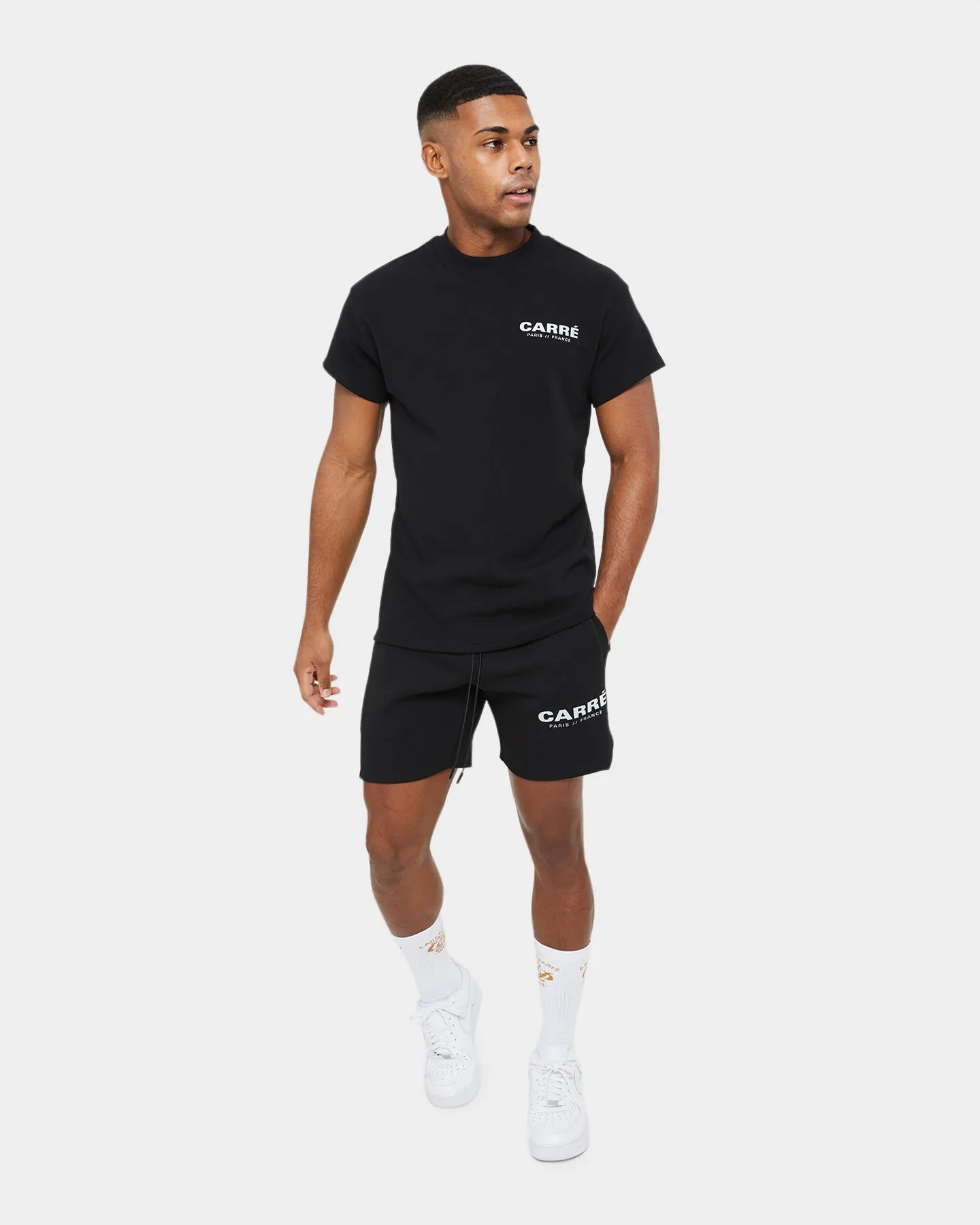 Street Smart Carre Premium Motion Double Mockneck T-shirt Black