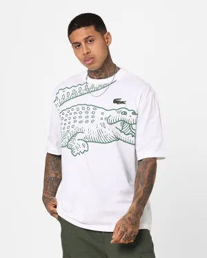 Lacoste Big Croc Loose Fit T-Shirt White Essential layering piece Sporty Look