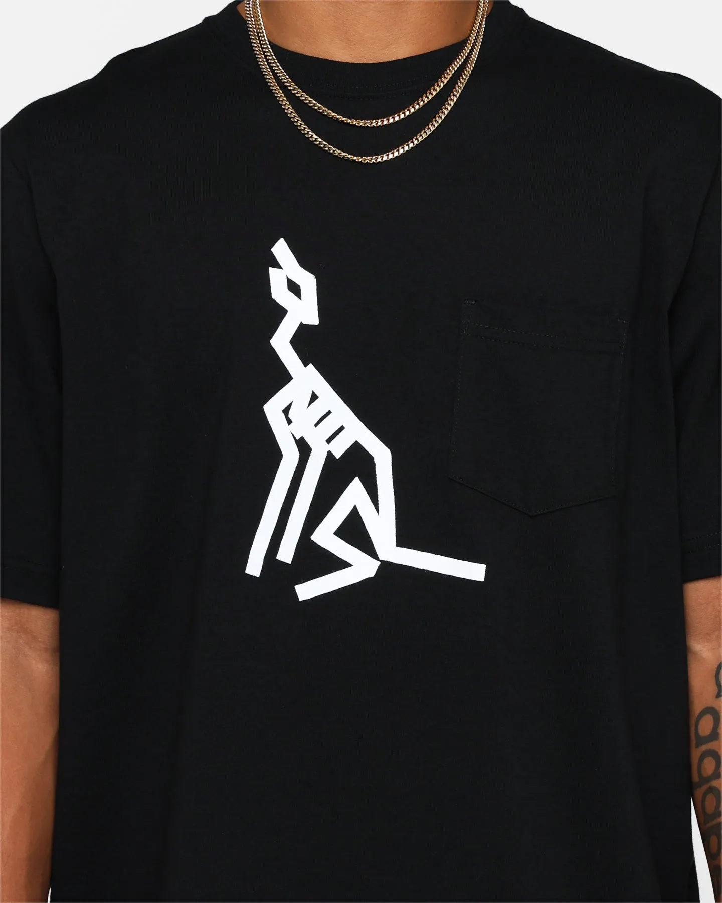 Raised By Wolves AG Howl Pocket T-Shirt Black Moisture Management Cross Grain Knit