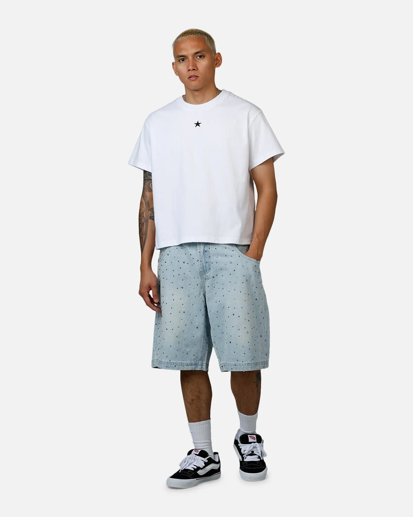 Comfy Look Saint Morta Amplus Glamourama Jorts Blue Dust