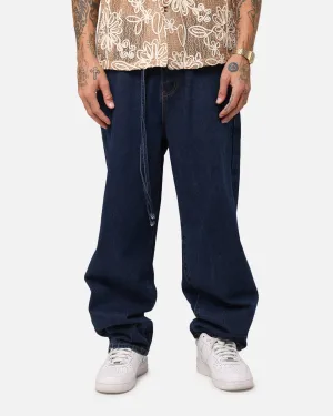 XXIII Tie Lace Baggy Jeans Stonewash Indigo Tangle Free Cuffs Core Ease