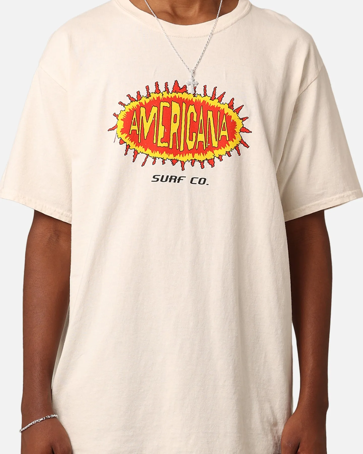 American Thrift Americana Surf Co. T-Shirt Off White Structured silhouette