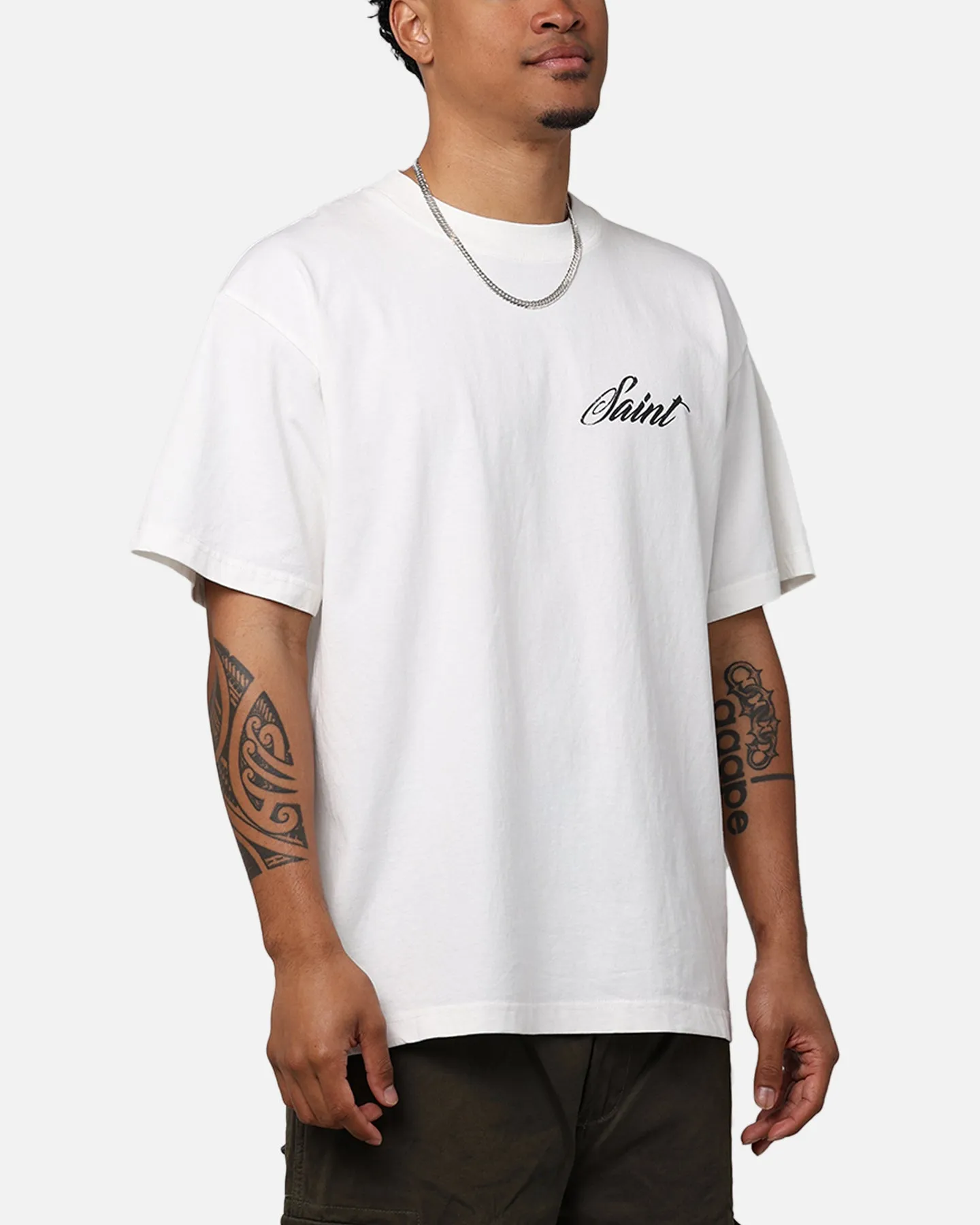 Flexible Neckband Saint Morta Guardian T-Shirt White