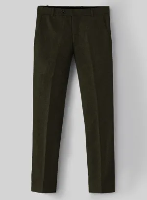Refined Look Wear Naples Dark Green Tweed Pants