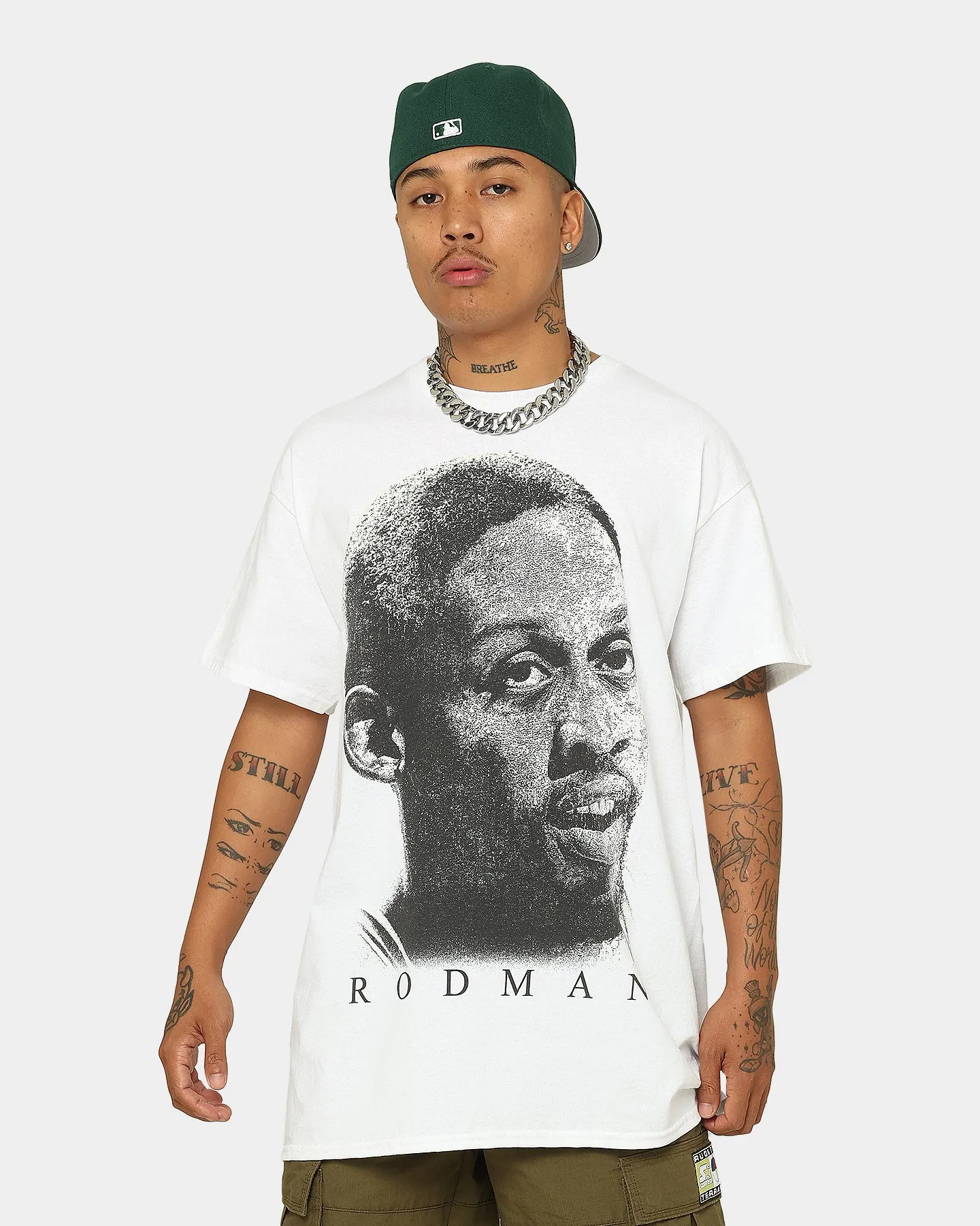 Perfect Wear Bold Style Rodman Brand Rodman Face UV T-Shirt White