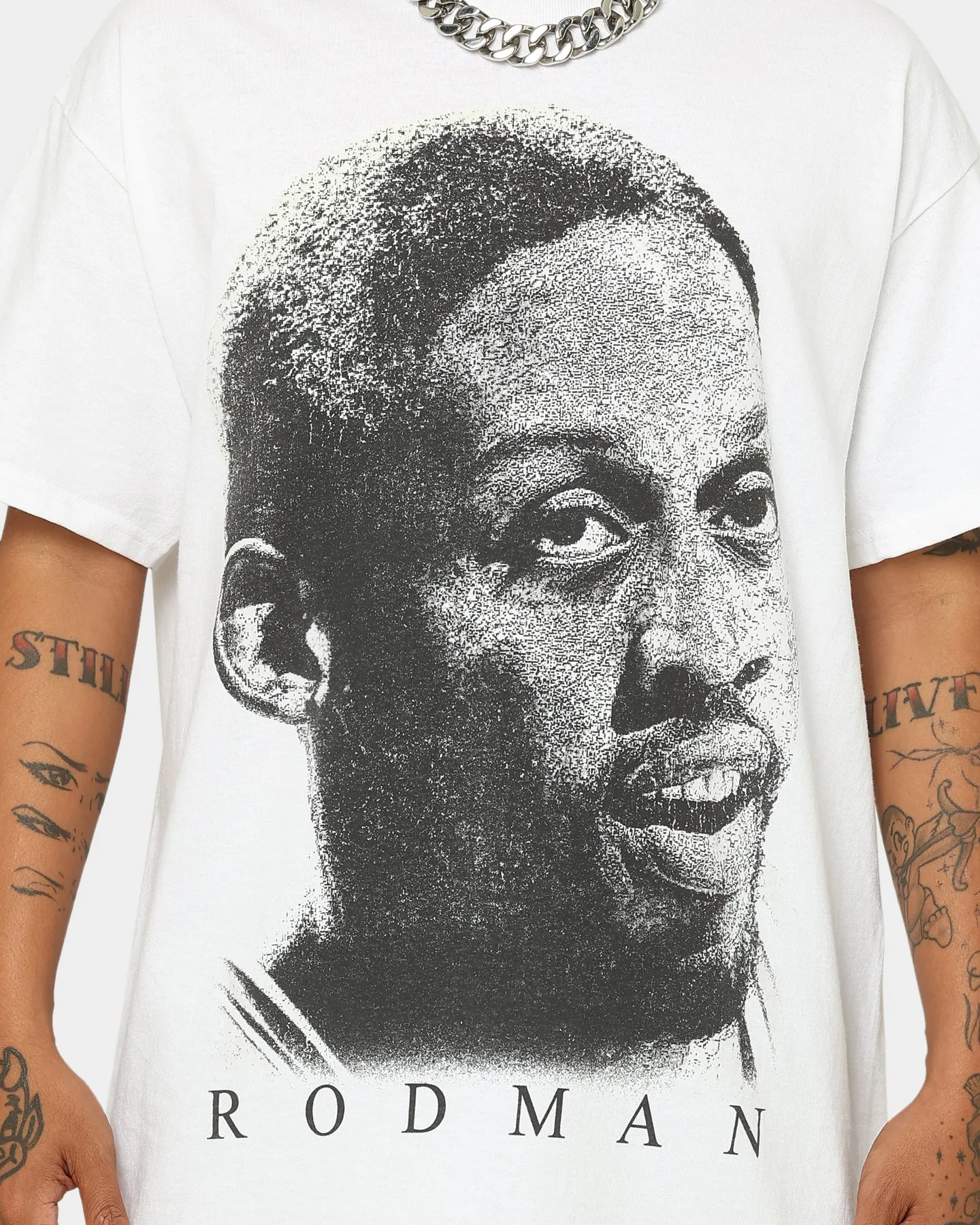 Rodman Brand Rodman Face UV T-Shirt White Relaxed Fit Design