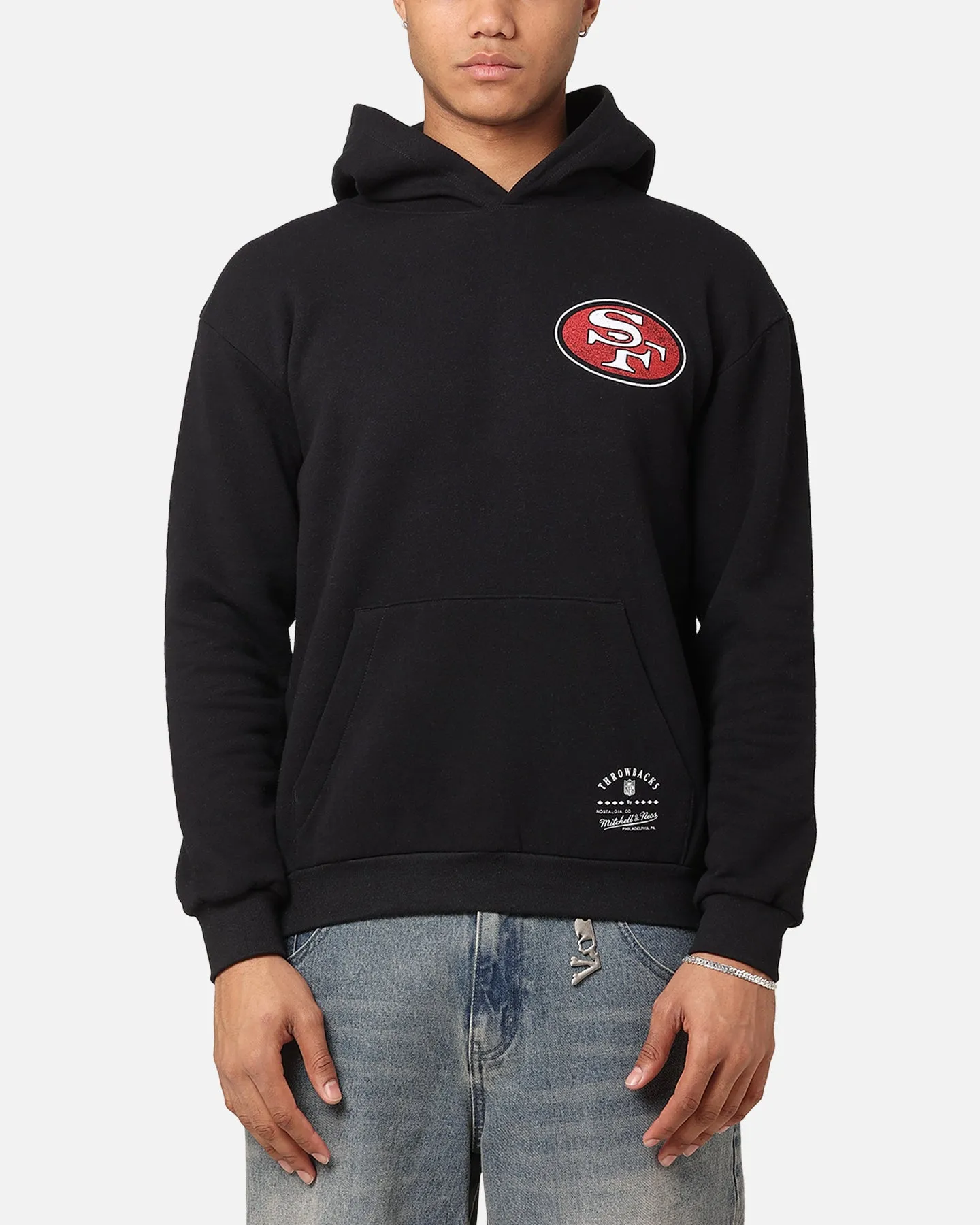 Mitchell & Ness San Francisco 49ers Flames Hoodie Faded Black Carnival wear