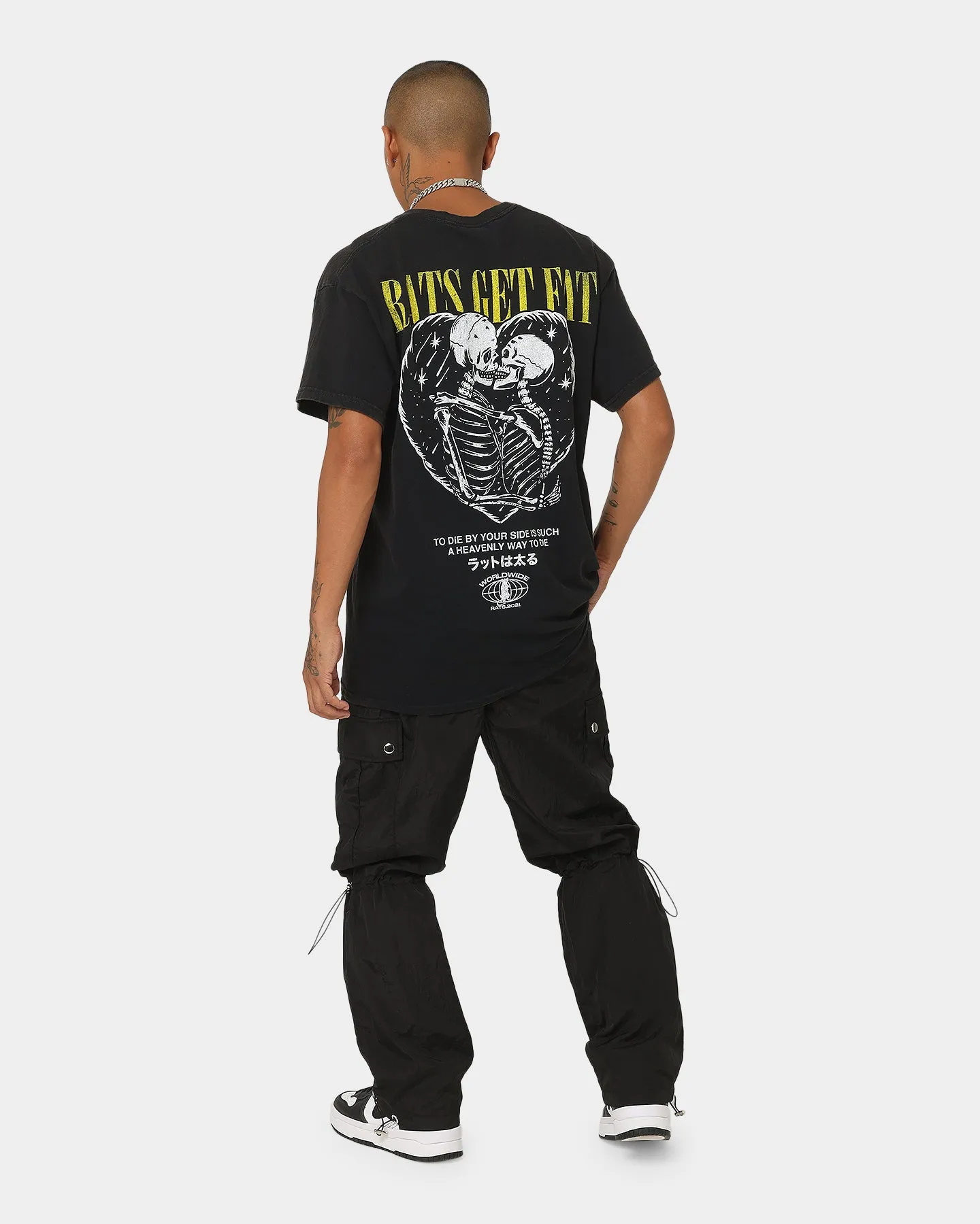 Rats Get Fat By Your Side Vintage T-Shirt Black Wash Basic Piece