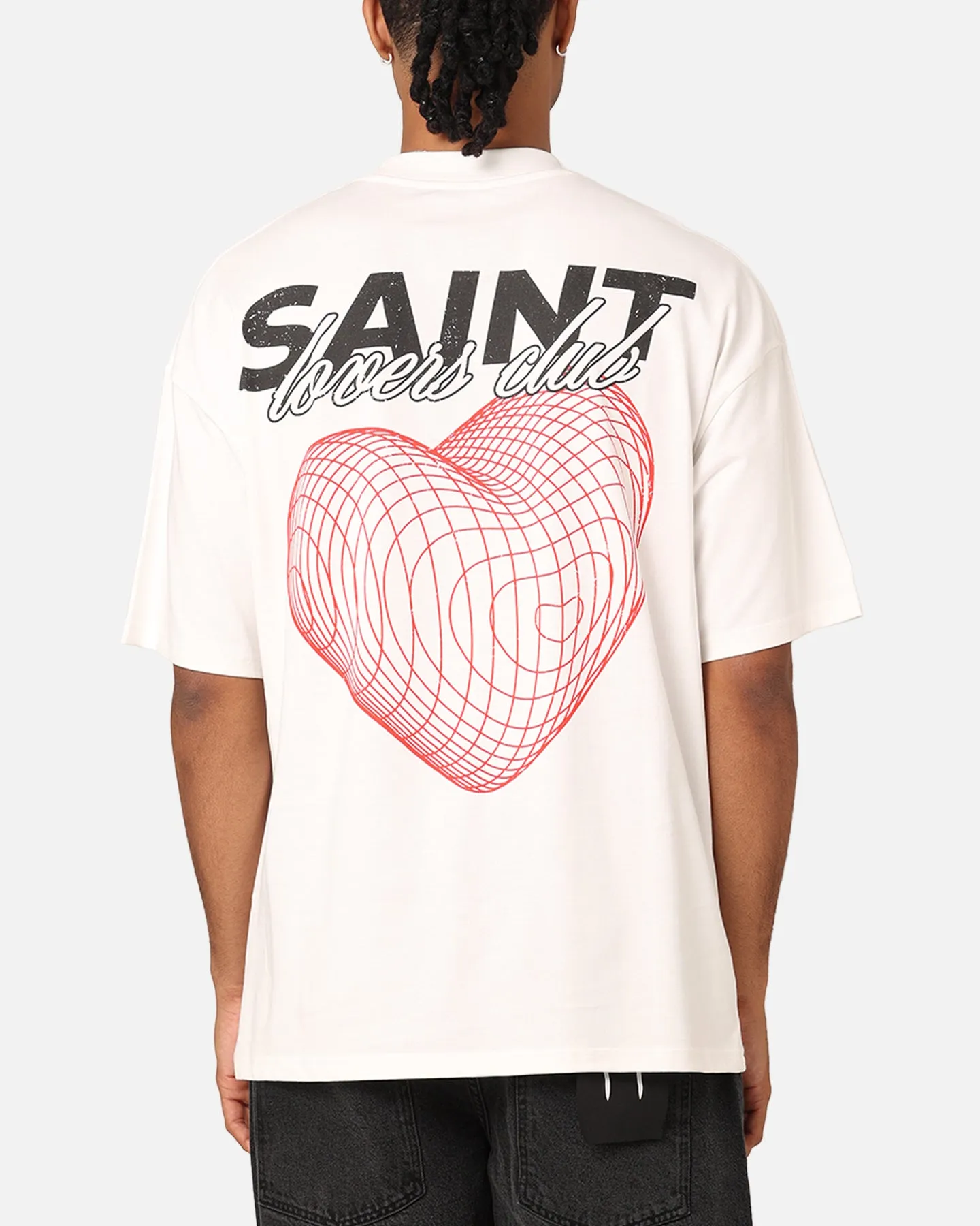 Silk combination Saint Morta Lovers Club T-Shirt Off White