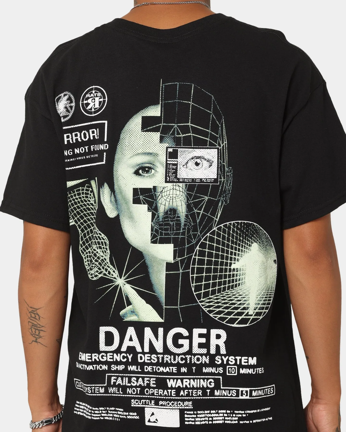 Rats Get Fat Danger T-Shirt Black Daily Outfit Style