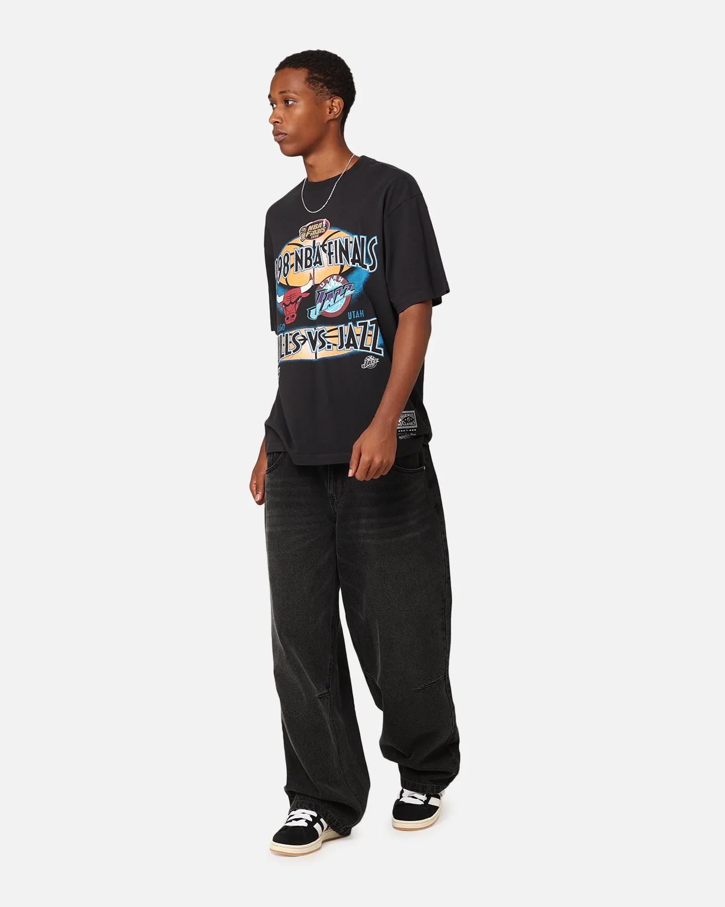 Hypoallergenic Textile Mitchell & Ness Chicago Bulls Vs. Utah Jazz T-Shirt Faded Black