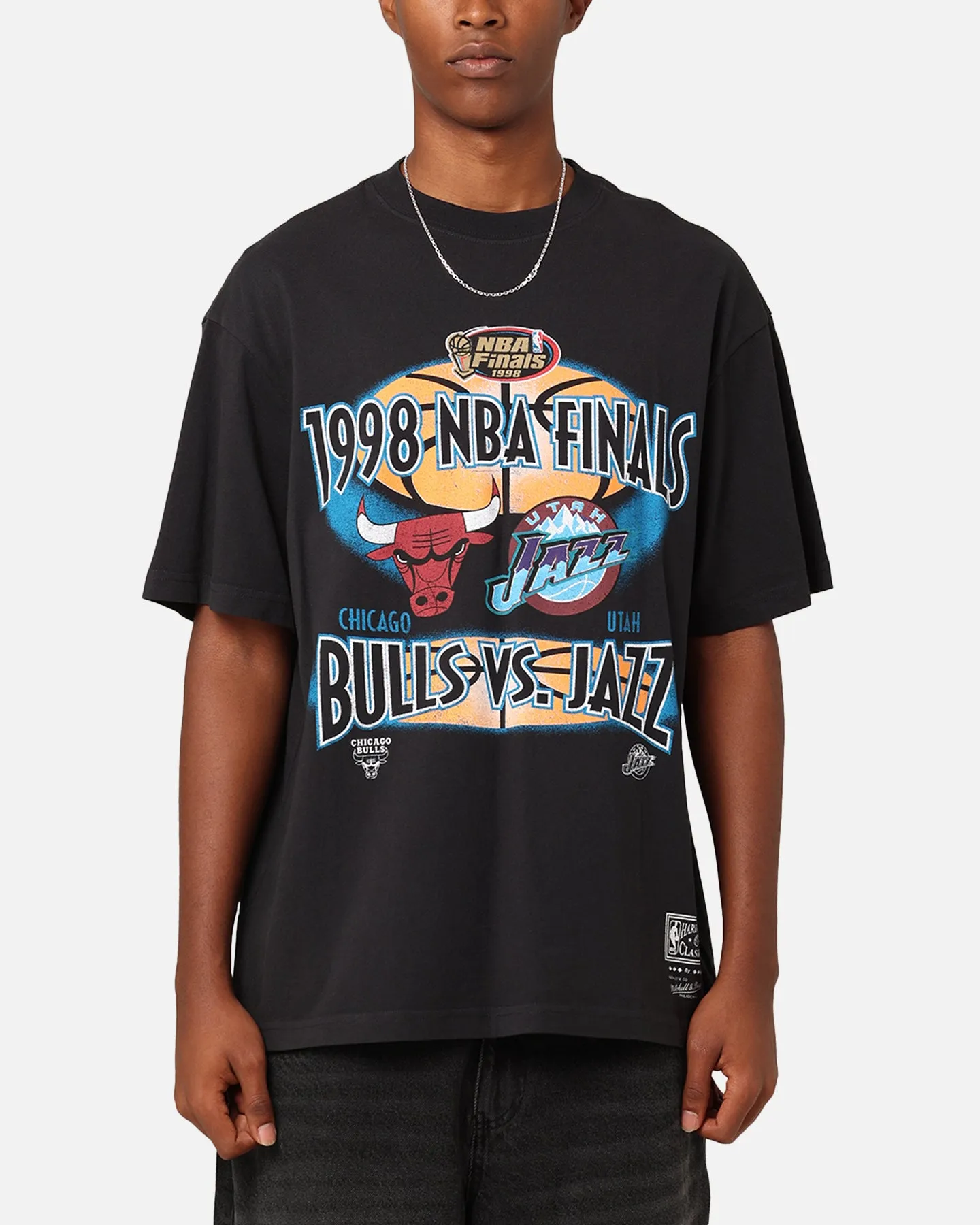 Mitchell & Ness Chicago Bulls Vs. Utah Jazz T-Shirt Faded Black Bohemian