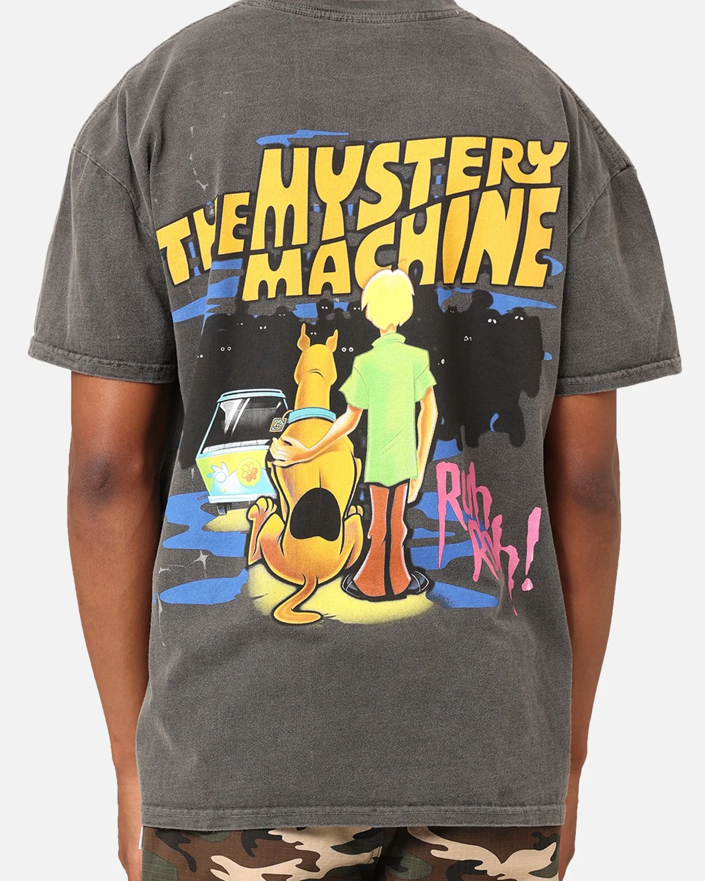 Casual Day Wear cyber monday Goat Crew X Scooby-Doo Ruh Roh Heavyweight Vintage T-Shirt Black Wash