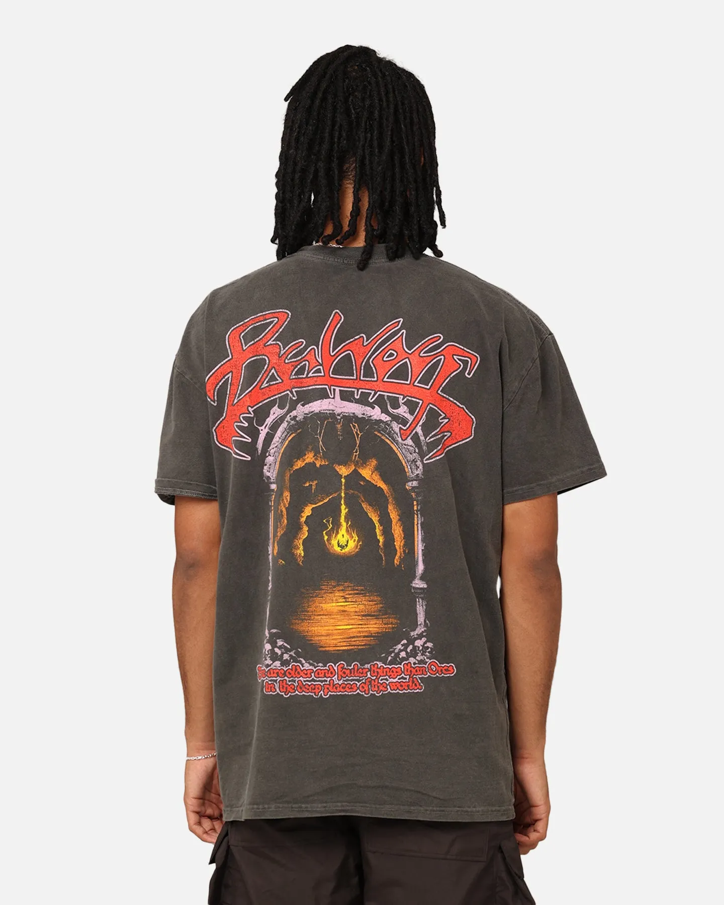 Sublimation Resistant Fabric American Thrift X Lord Of The Rings Balrog Heavyweight T-Shirt Black Wash