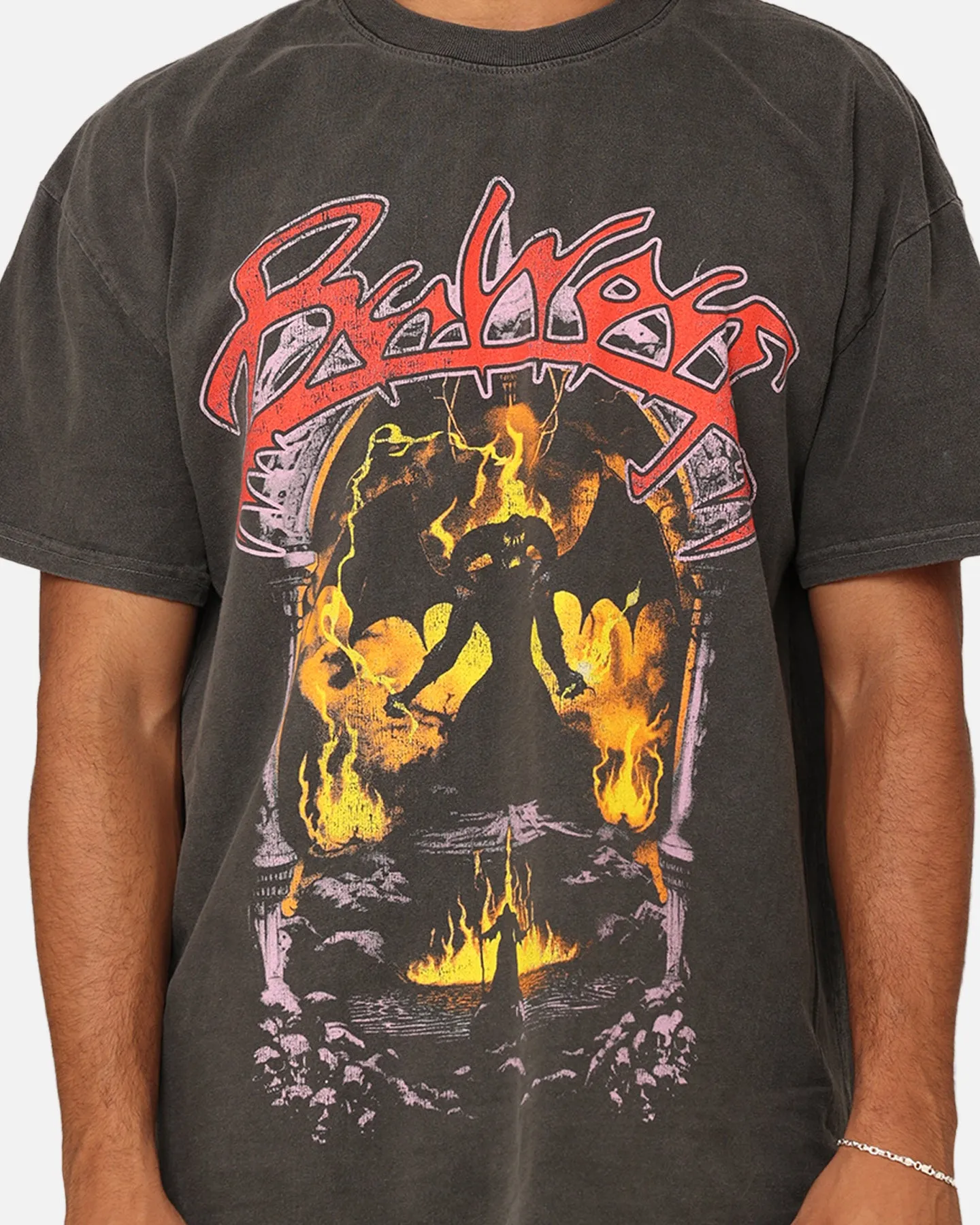 Trendy Wear Flattering Fit American Thrift X Lord Of The Rings Balrog Heavyweight T-Shirt Black Wash