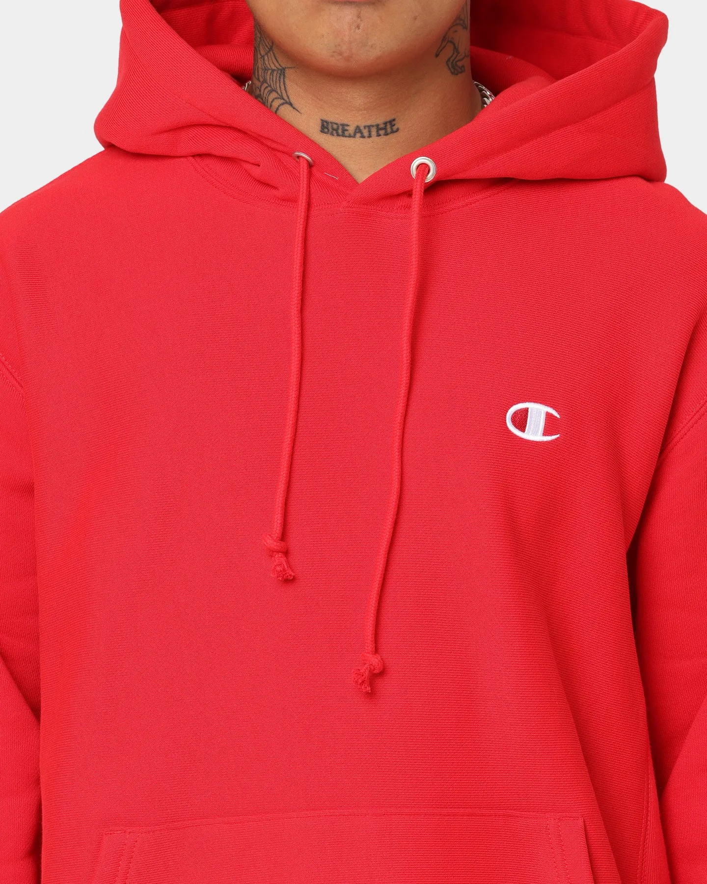 Champion Rev Weave Hoodie Red rollerblade wear Plus size clothing