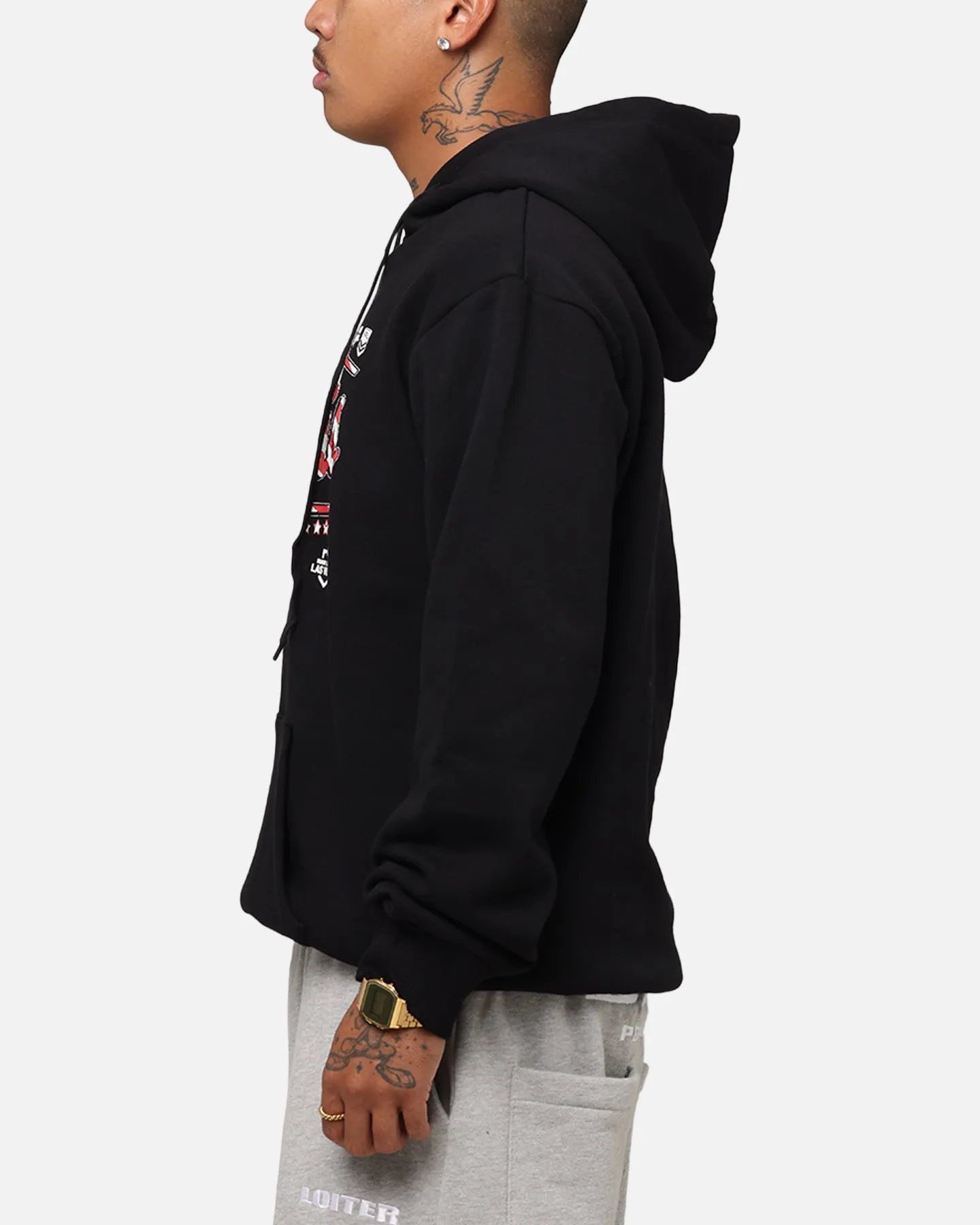 Tidwell NRL 2025 Las Vegas Round Flag Hoodie Black Dolphin like Oversized Cut