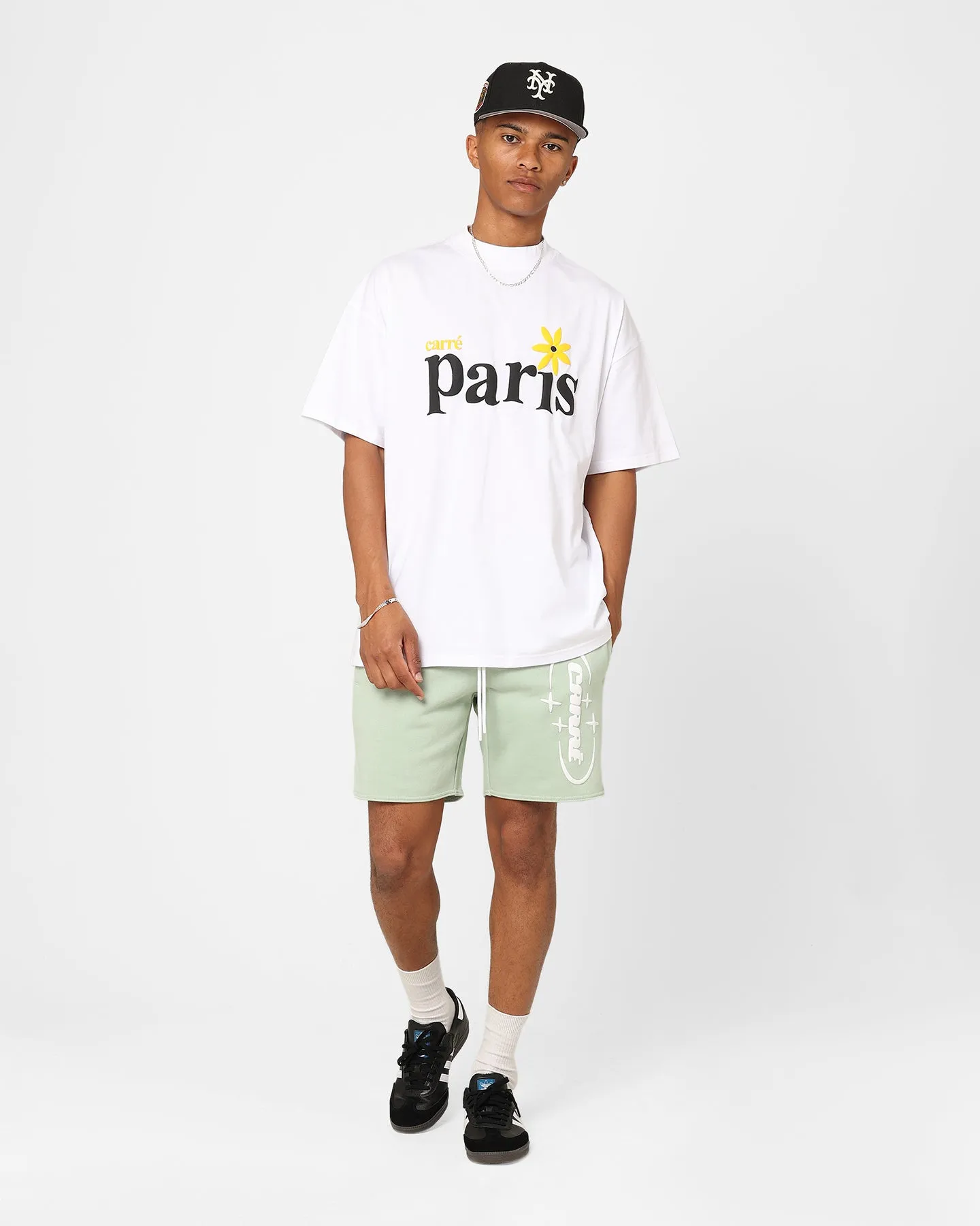 Carre Petal Oversized T-Shirt White SoftenedTexturedWeave