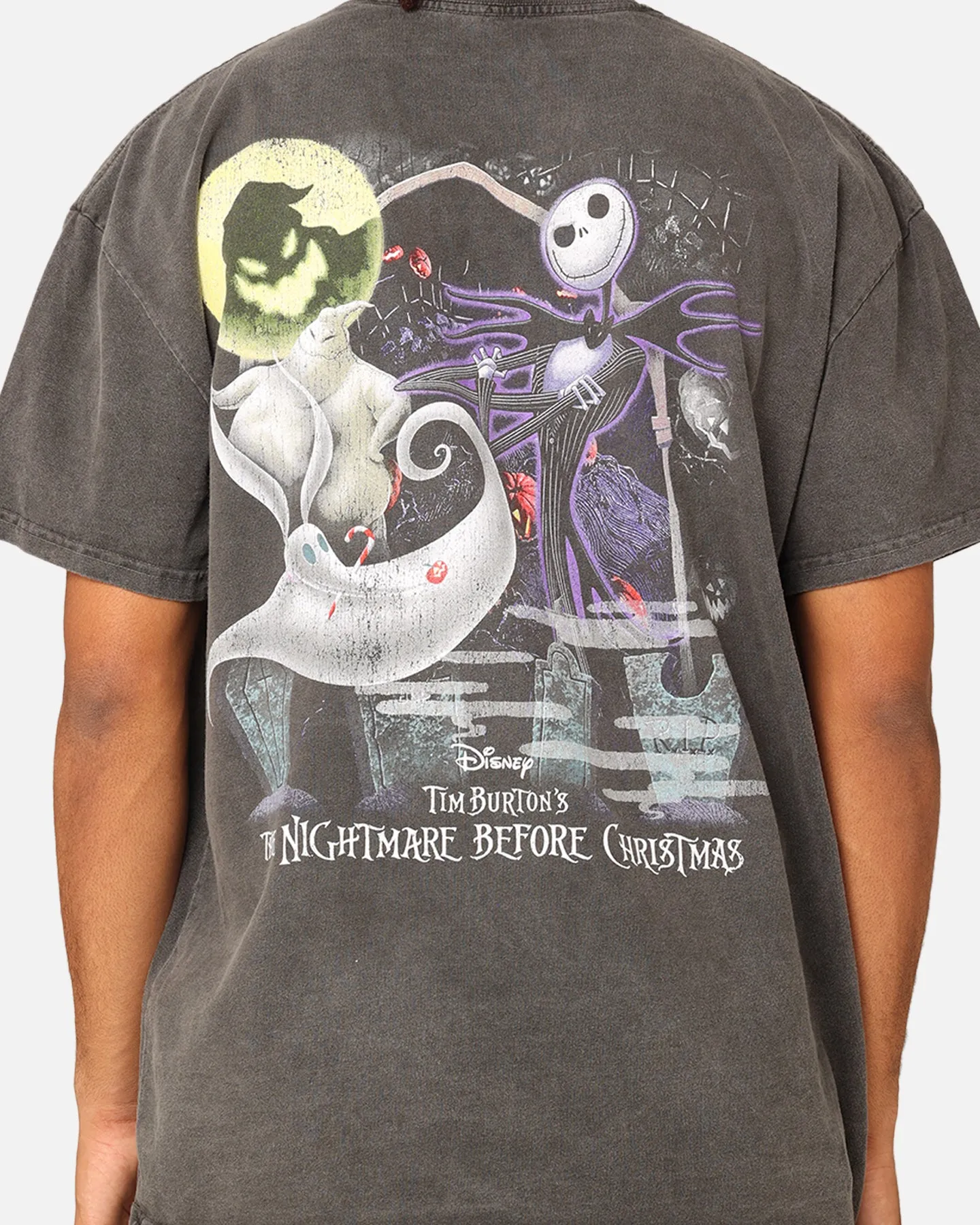 Sublimation Resistant Fabric SeamlessSidePanels Goat Crew X The Nightmare Before Christmas Group Heavyweight Vintage T-Shirt Black Wash