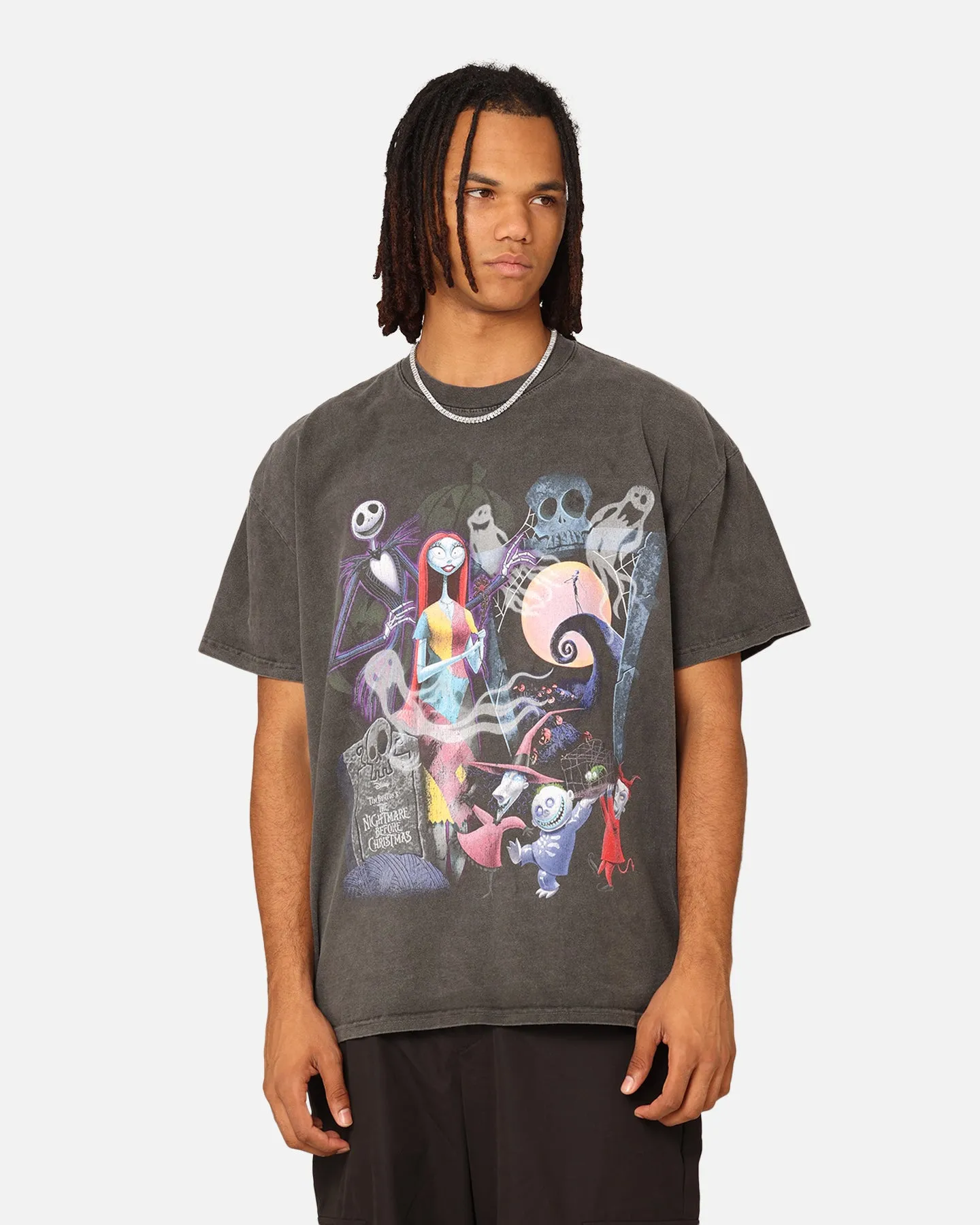 Goat Crew X The Nightmare Before Christmas Group Heavyweight Vintage T-Shirt Black Wash Comfy Top