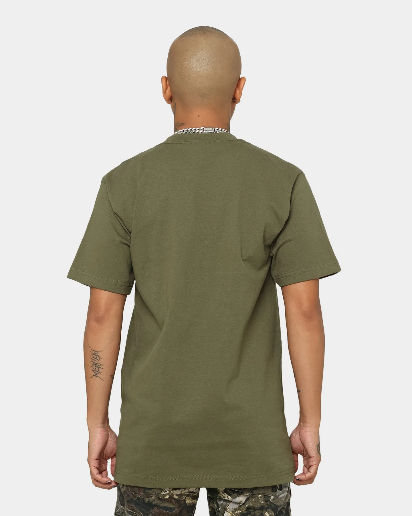 Slim Silhouette Shaka Wear Max Heavyweight Short Sleeve T-Shirt Olive