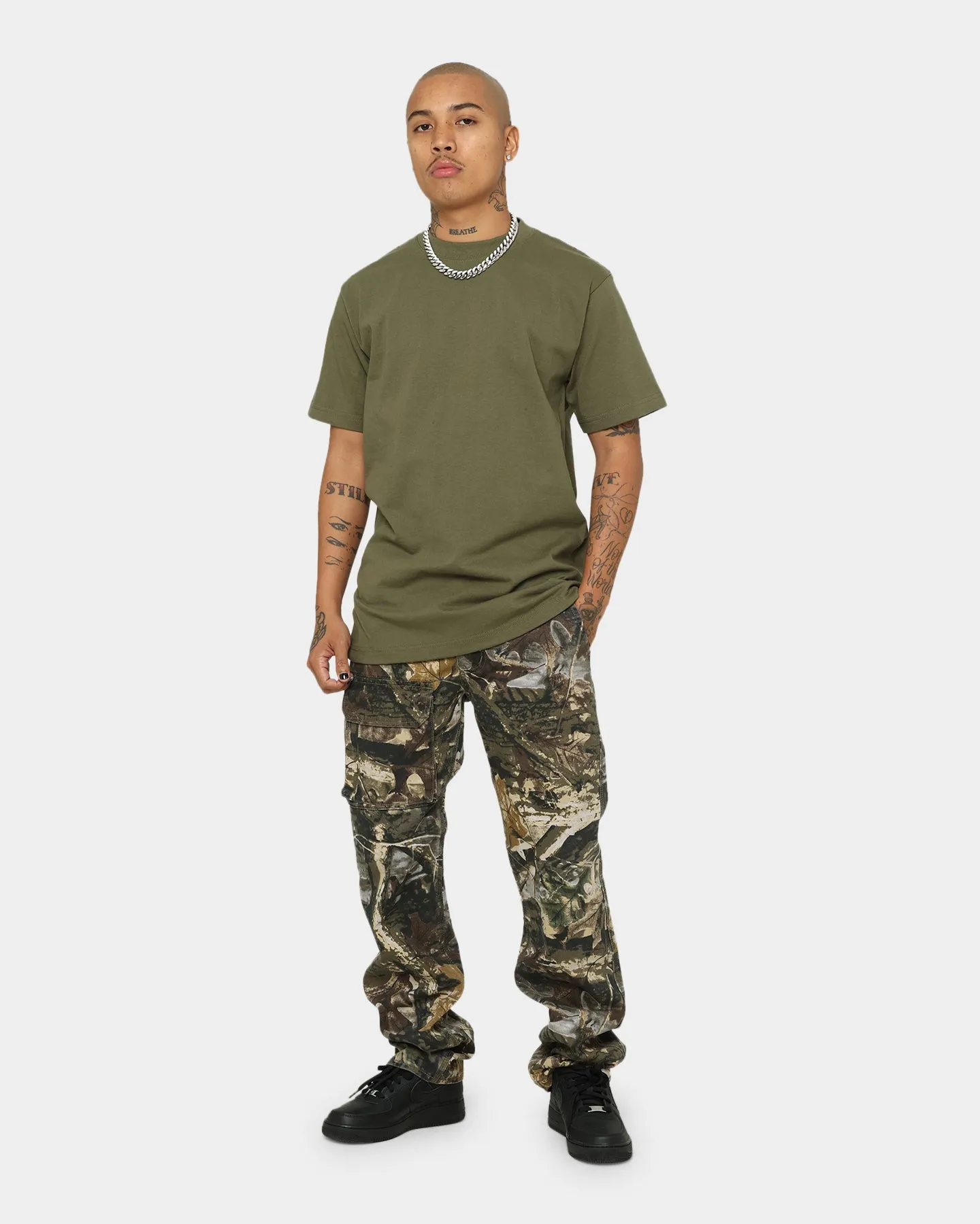 Shaka Wear Max Heavyweight Short Sleeve T-Shirt Olive Outdoor Activity